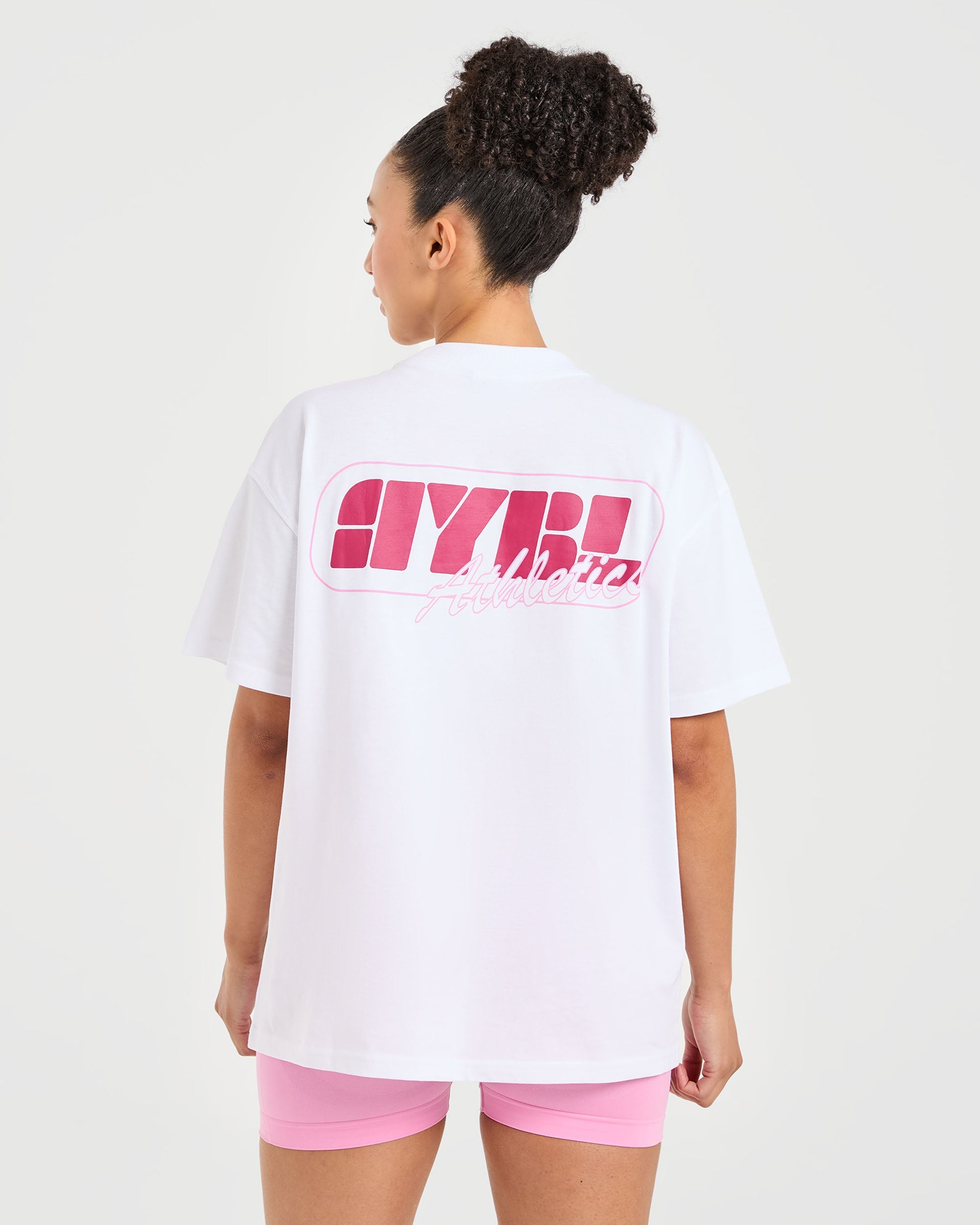 T-shirt Oversized Retro Athletics - Bianco