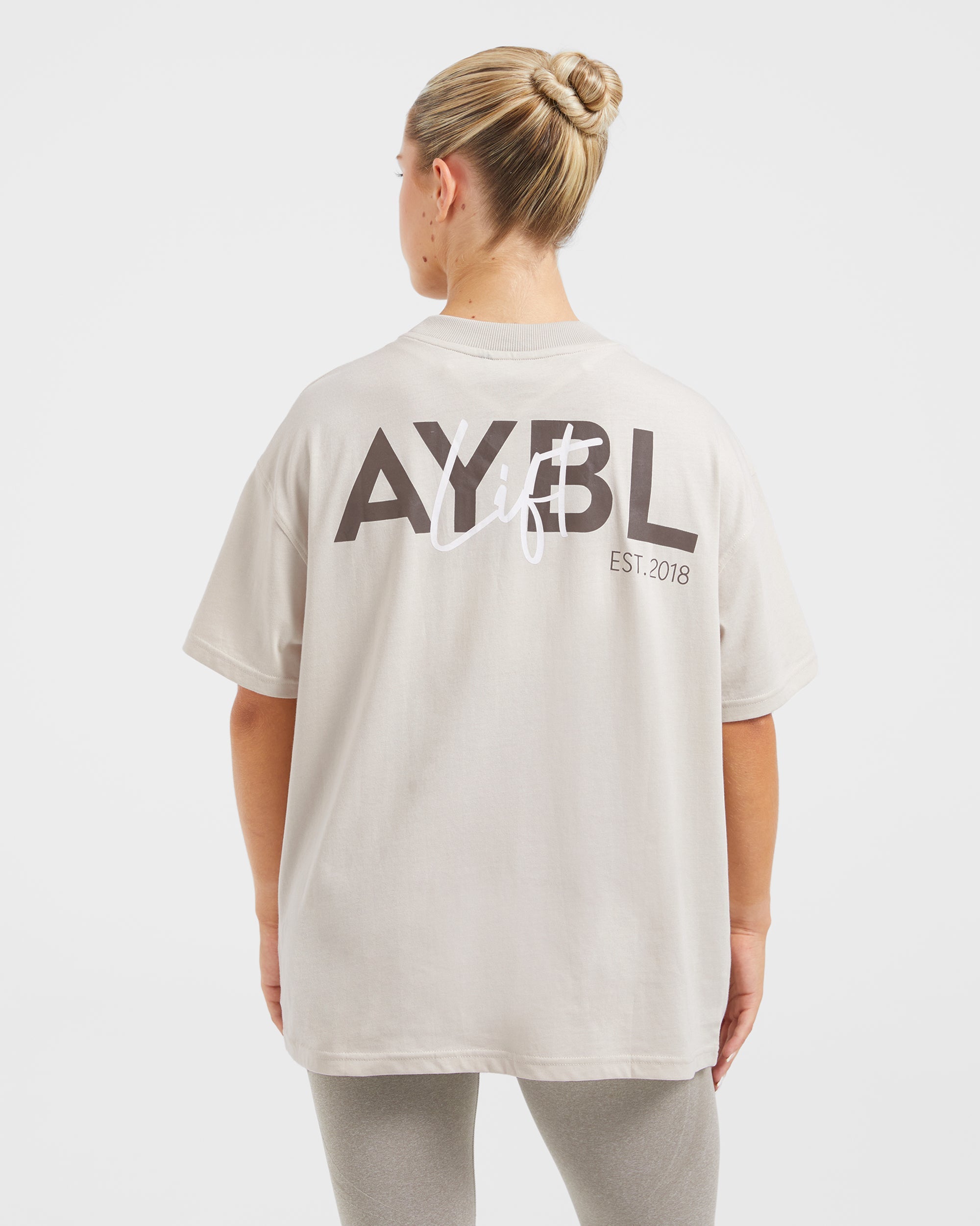 T-shirt Oversized con Stampa Lift - Beige