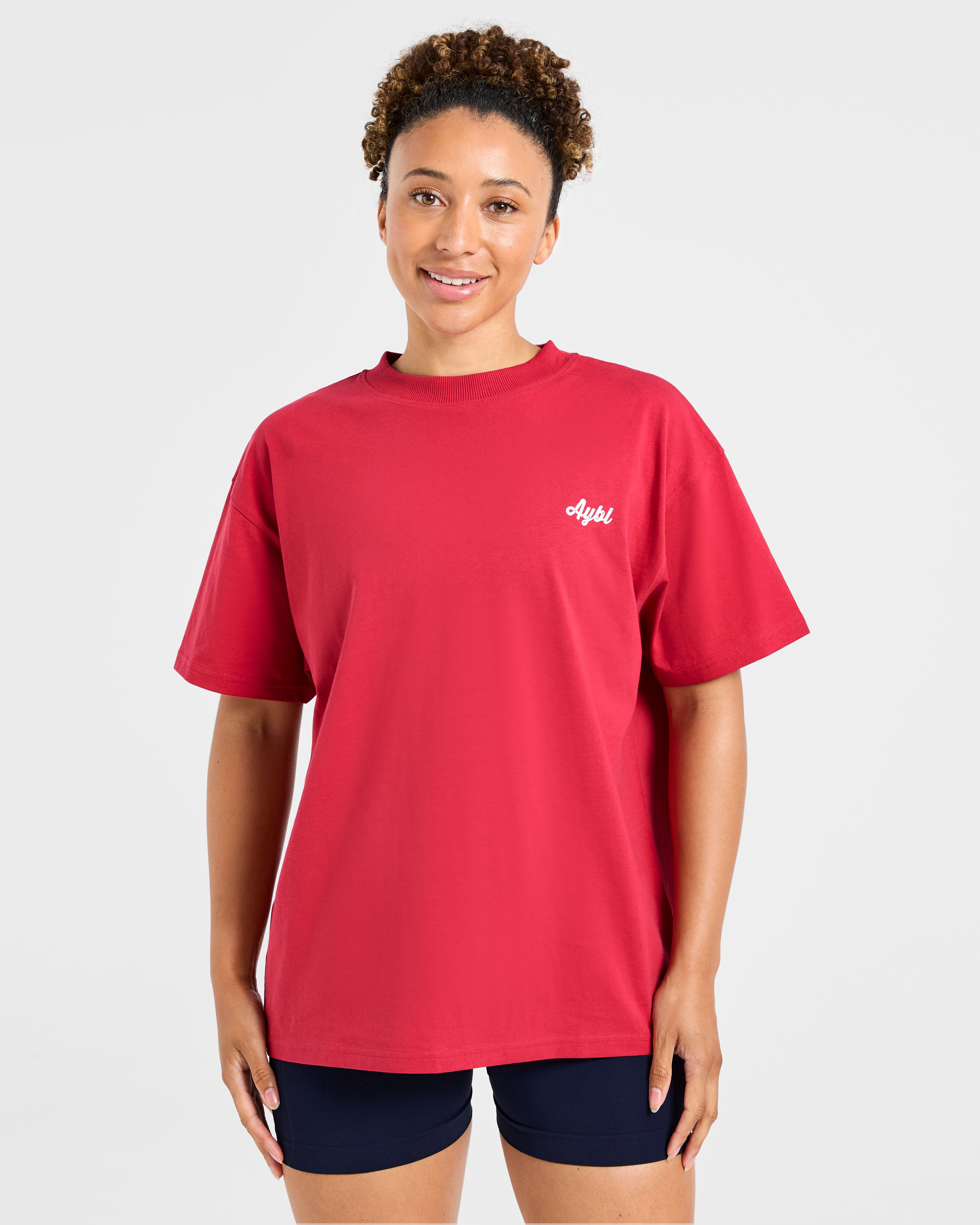 T-shirt Oversized Retro Athletics Club - Rosso/Blu