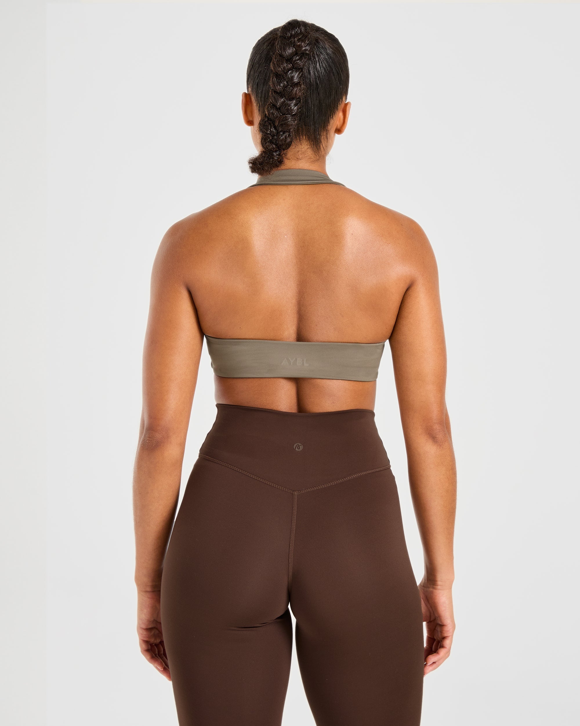 Sports Bra a Spalline Essenziale - Mocha Marrone