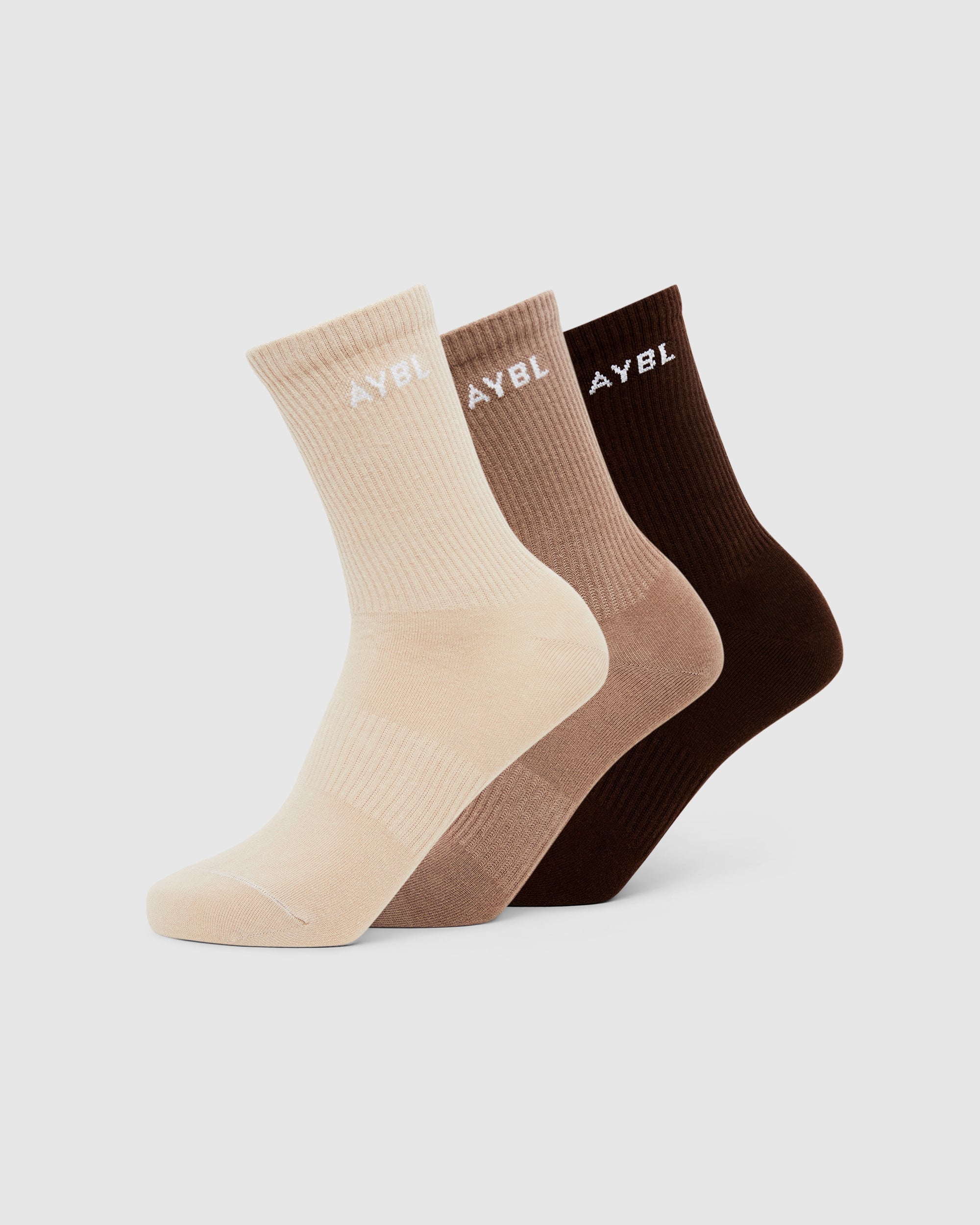 Calze Everyday Crew (3 Pezzi) - Nude/Mocha/Brown