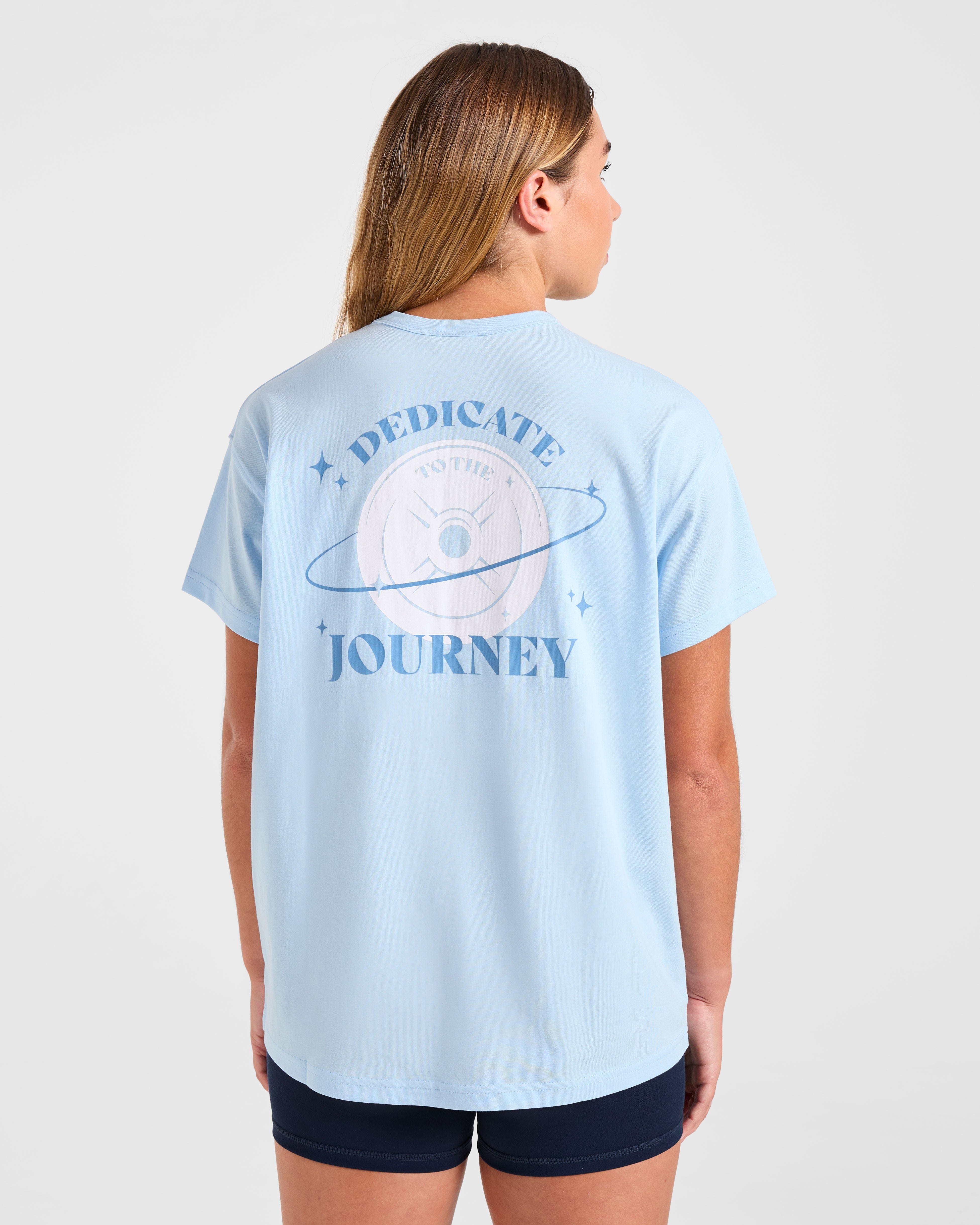 T-shirt oversize dedicato al viaggio - Blu