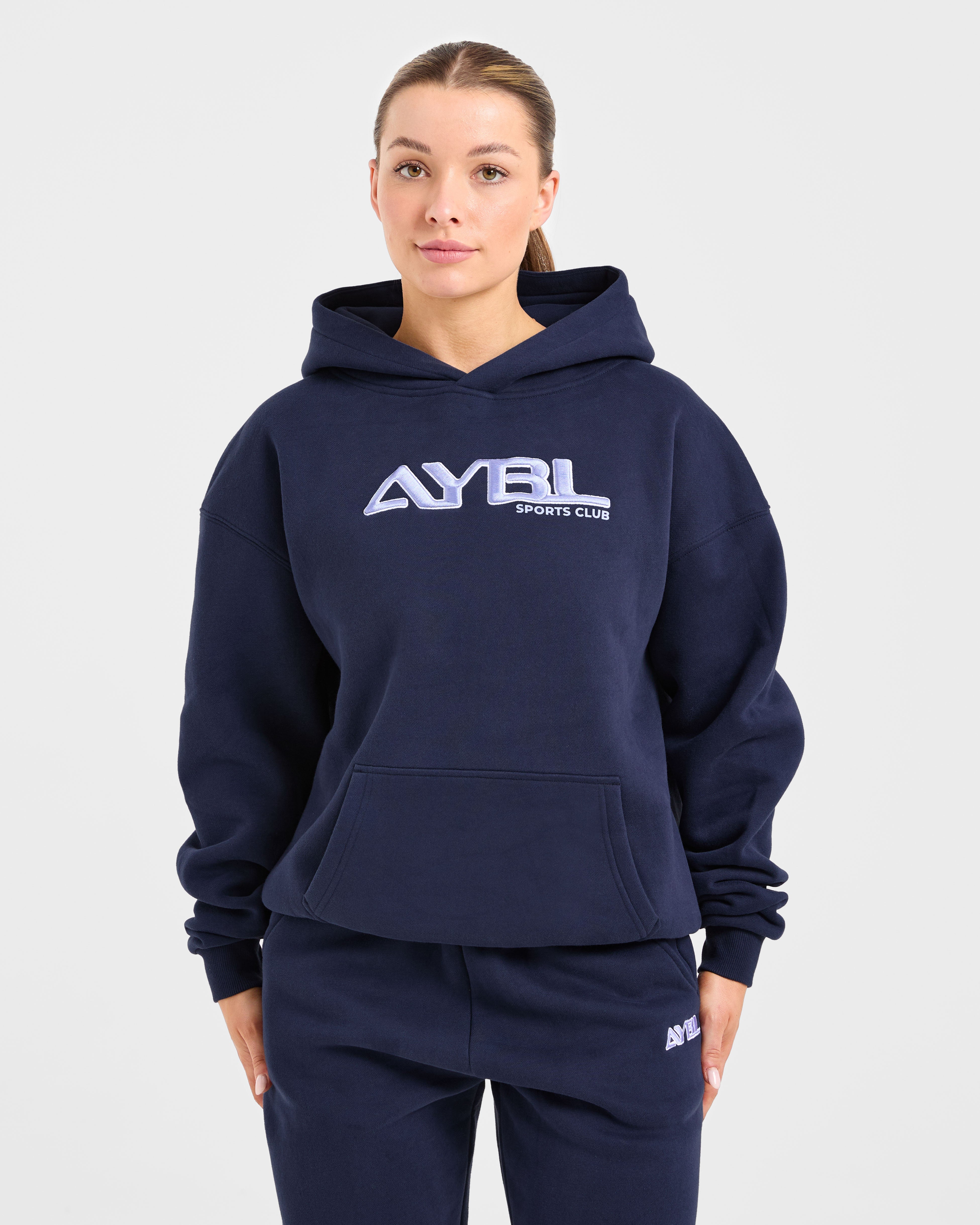 Felpe Oversized con ricamo retrò - Blu navy
