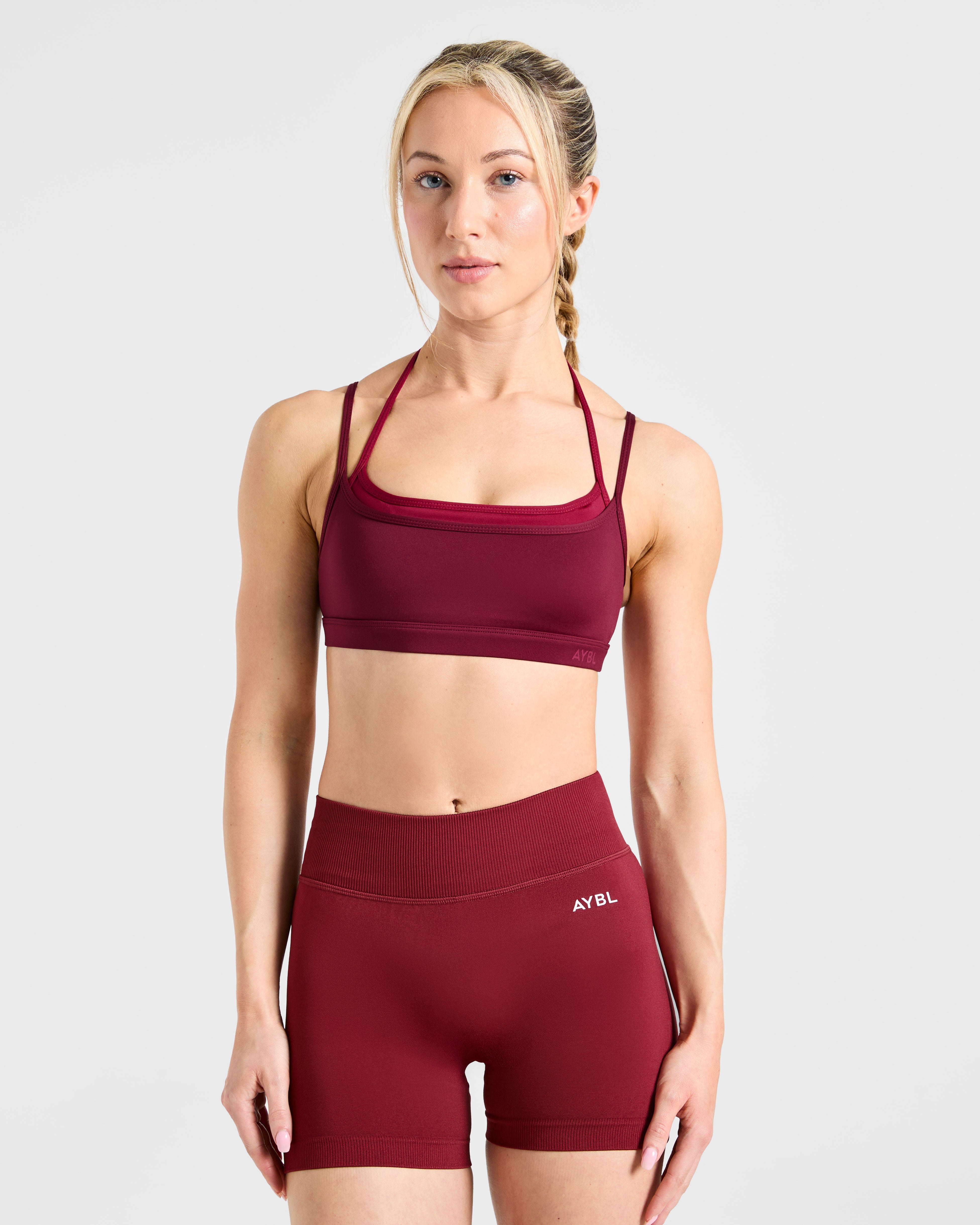 Sports Bra Doppio Strato Essenziale - Borgogna
