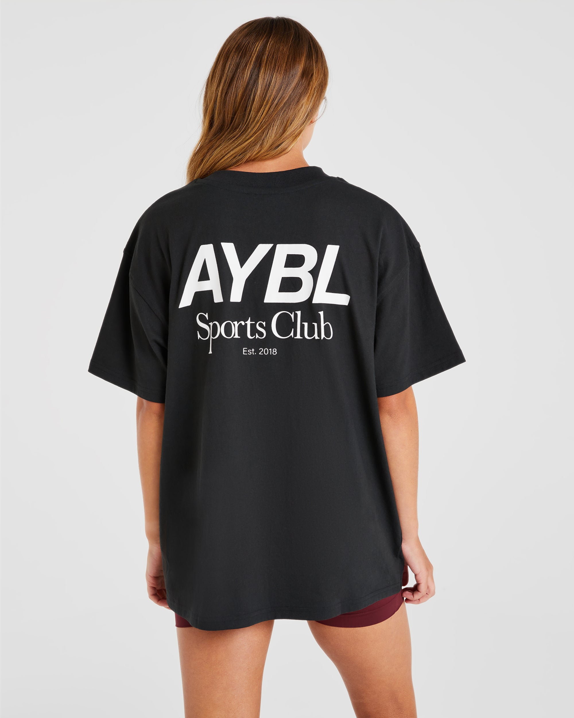 T-shirt oversize AYBL Sports Club - Nero