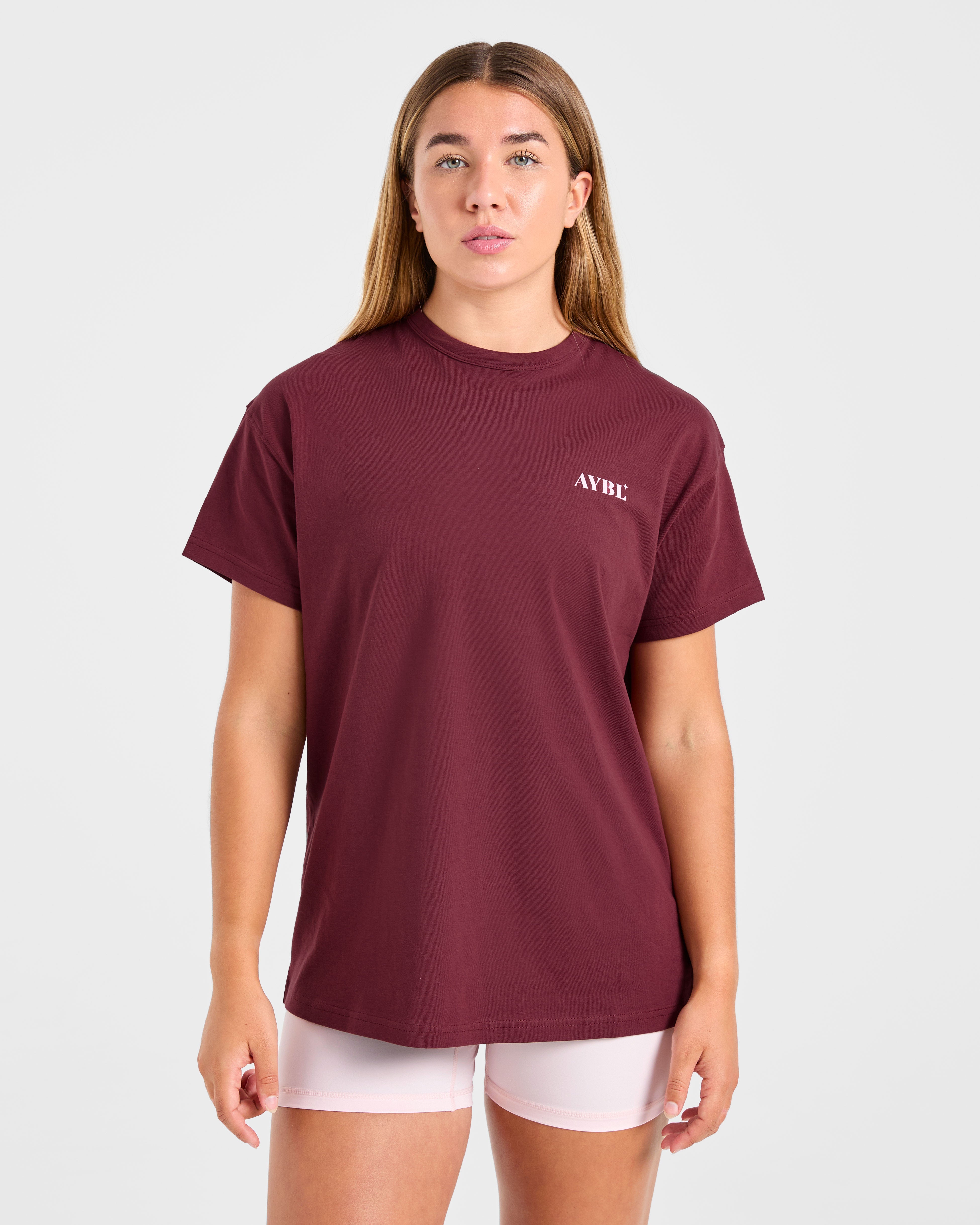 T-shirt Oversized Dedica al Viaggio - Borgogna