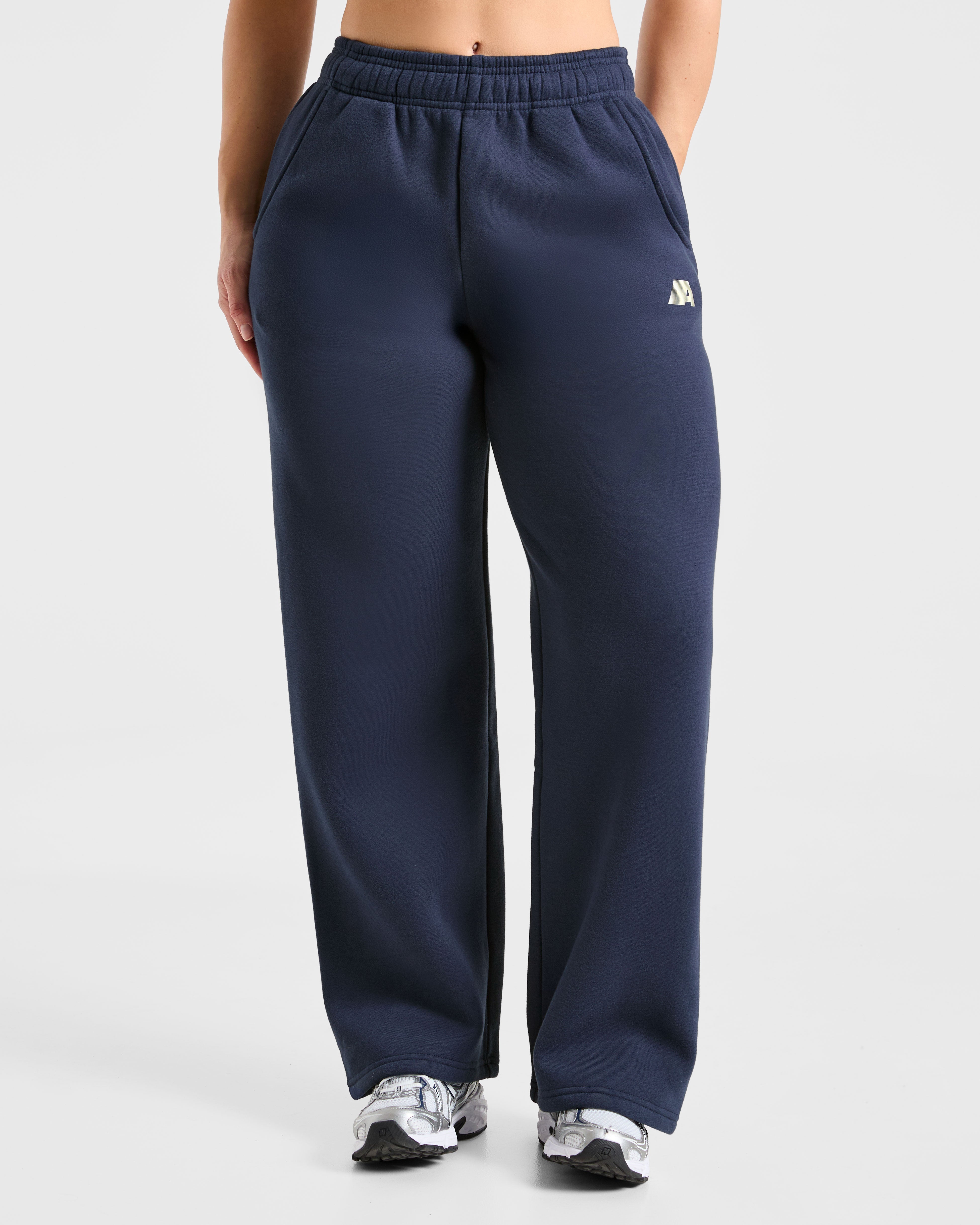 Pantaloncini Jogger a Gamba Dritta Retro Athletics - Blu Navy/Giallo