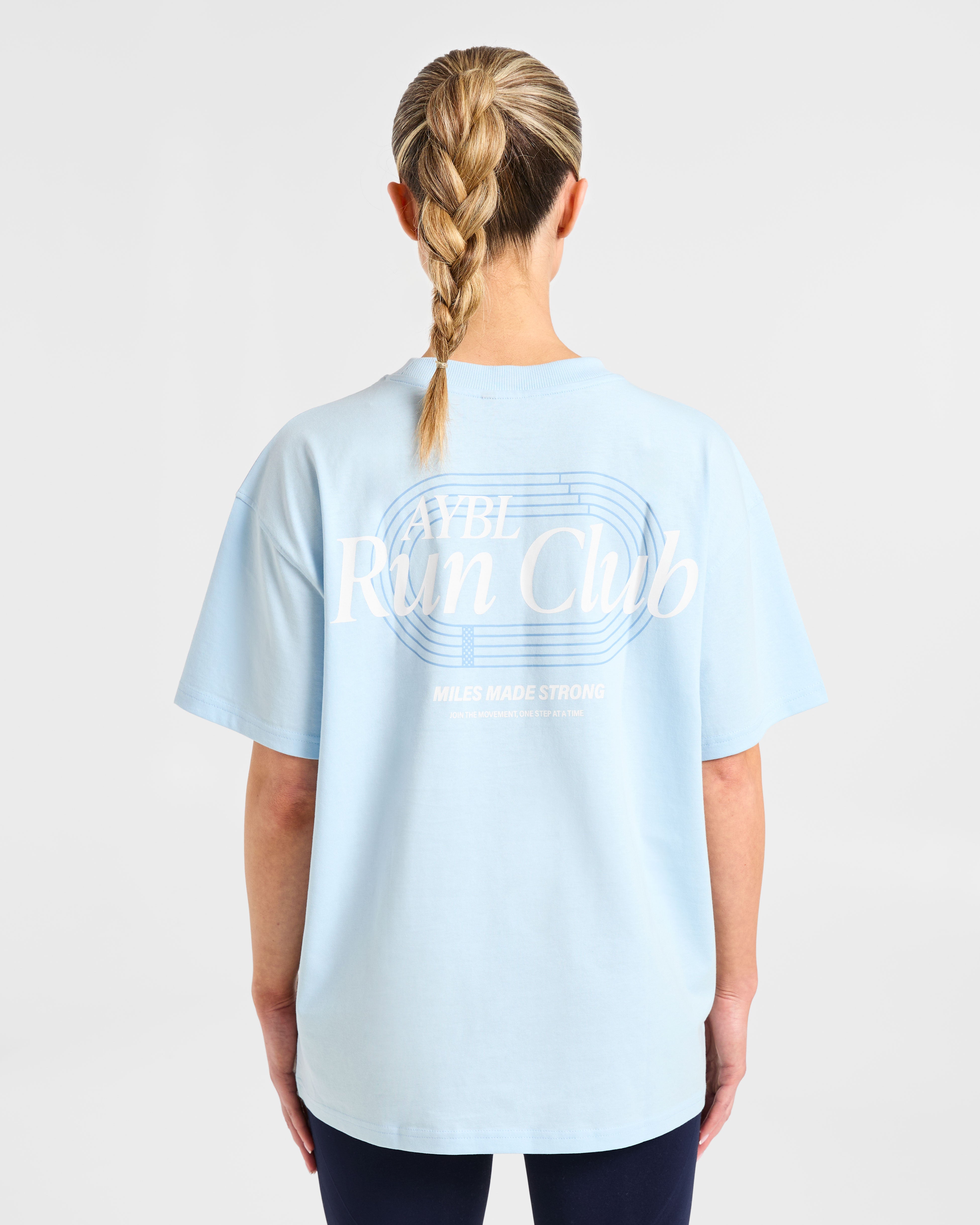T-shirt Oversized Run Club - Blu