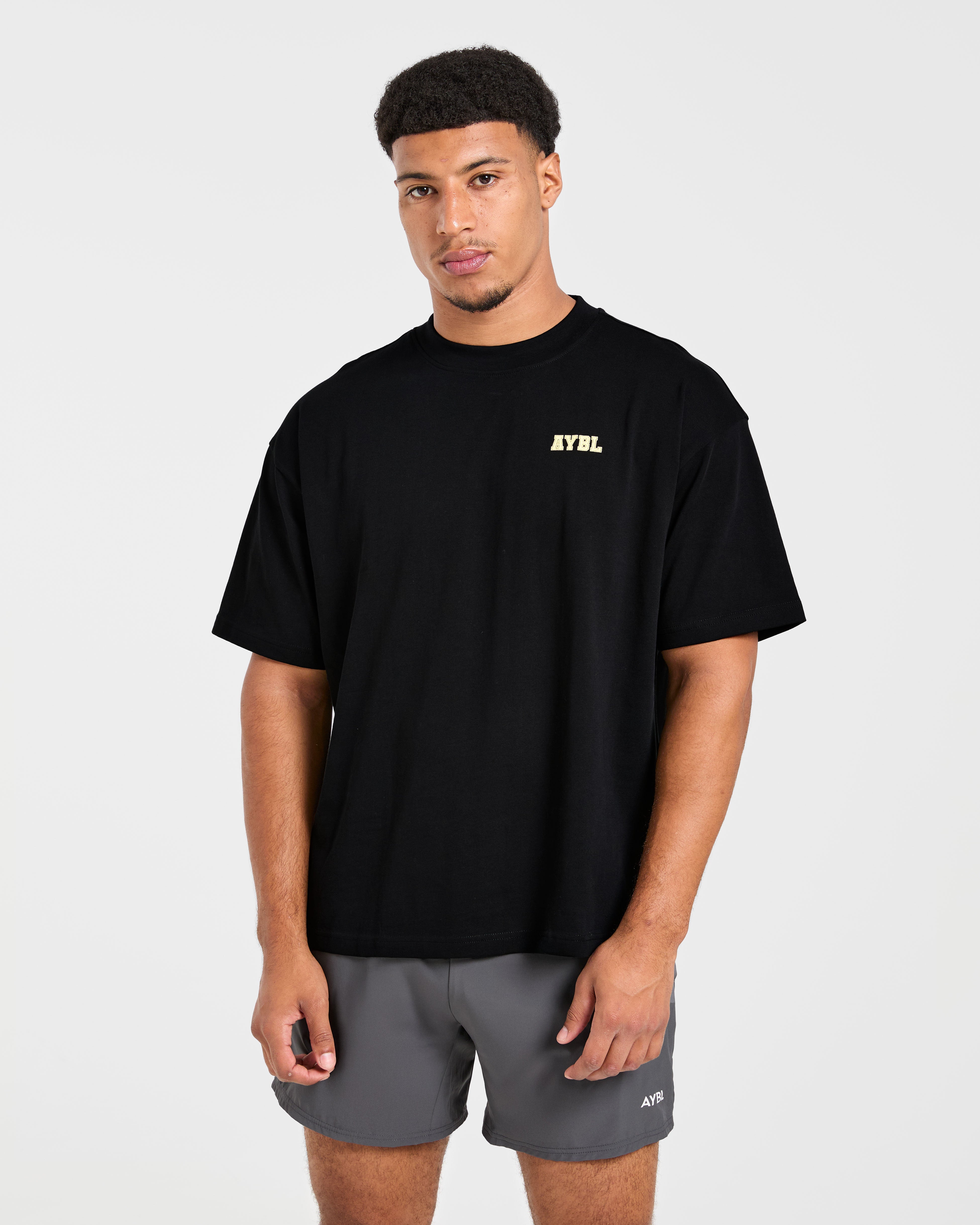 T-shirt oversize Power In Motion - Nero/Giallo