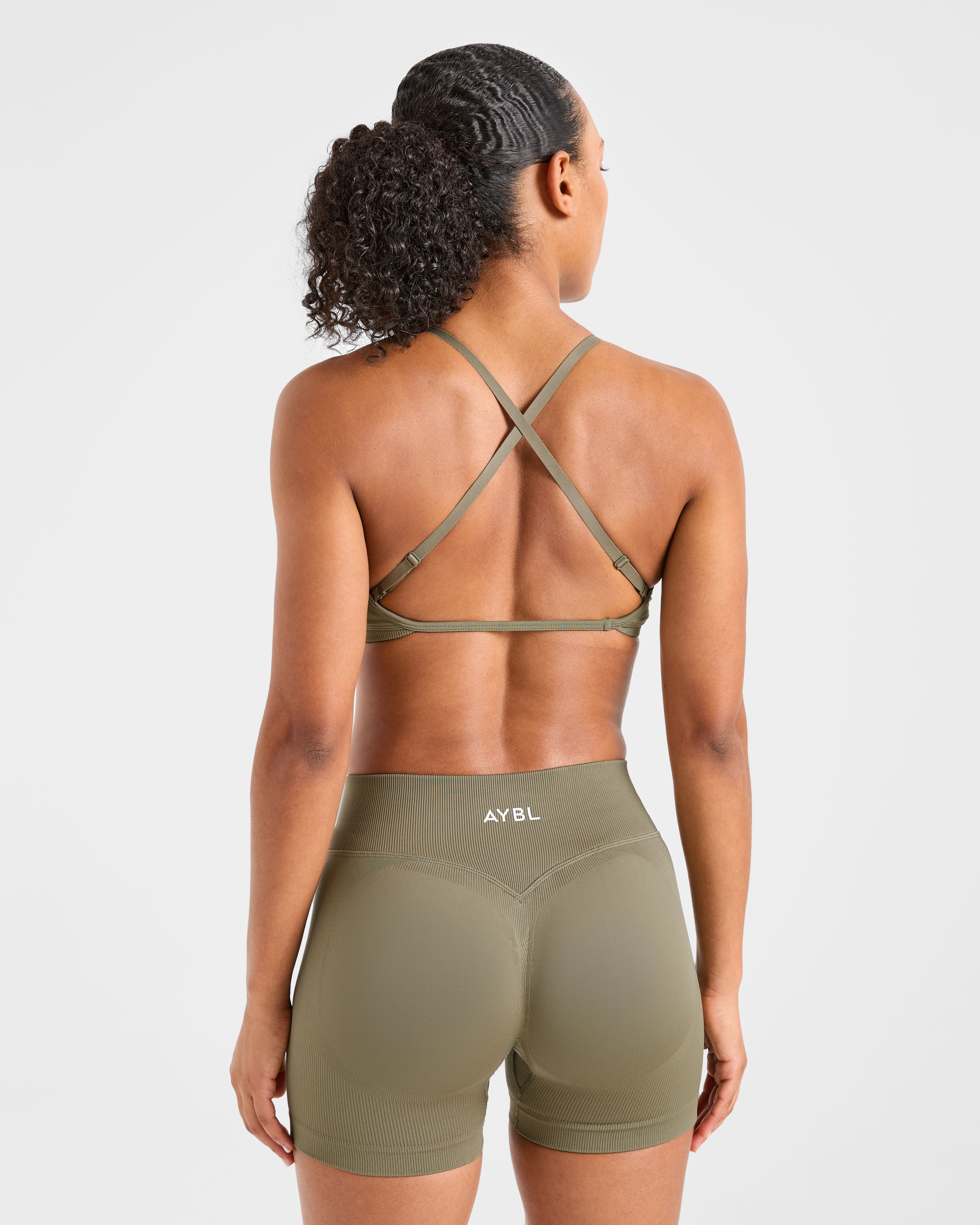 Adapt Sports Bra Senza Saldature con Cinghie - Olive Mute