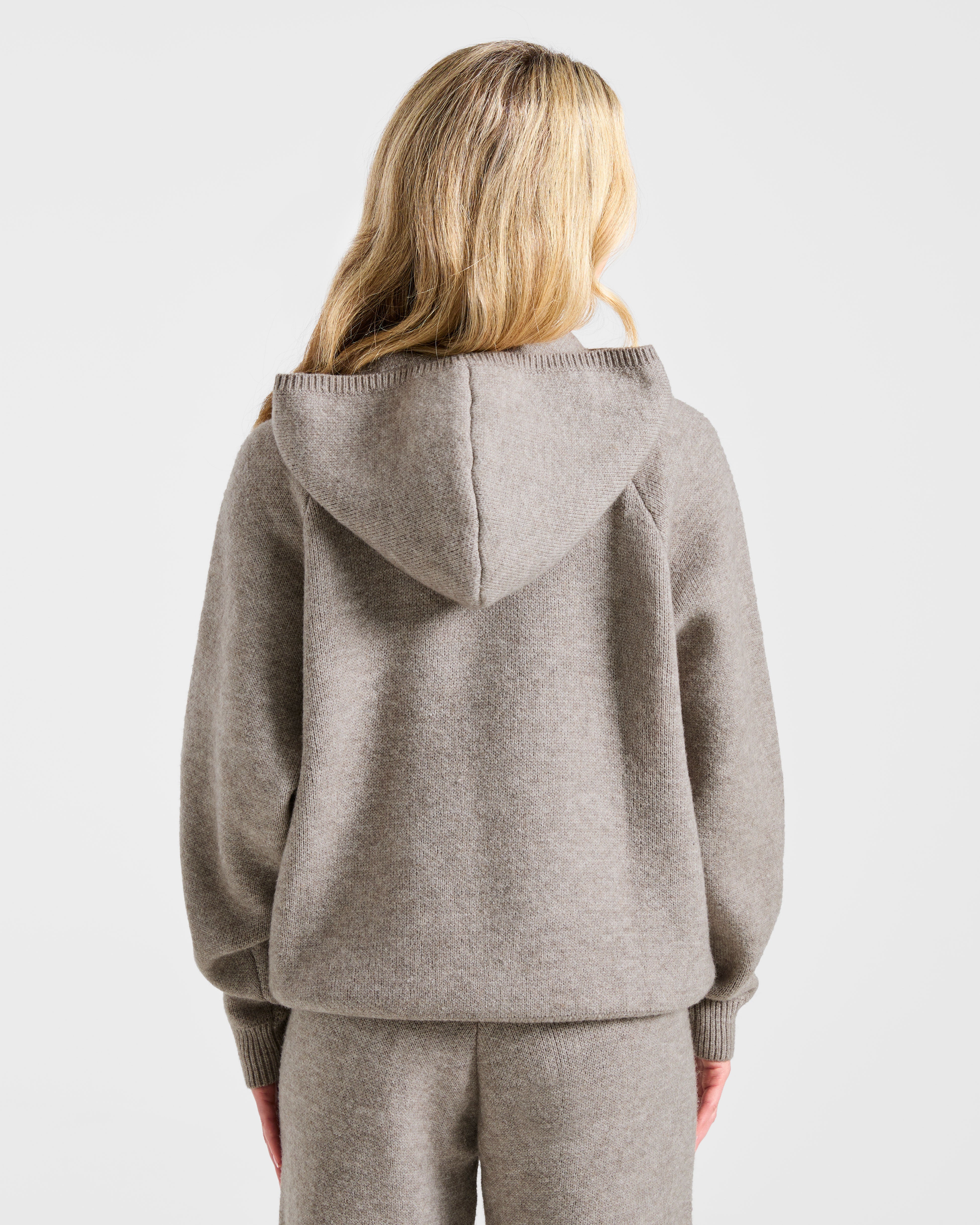 Felpe Oversized Lavorata in Maglia Morbida - Marrone Marl