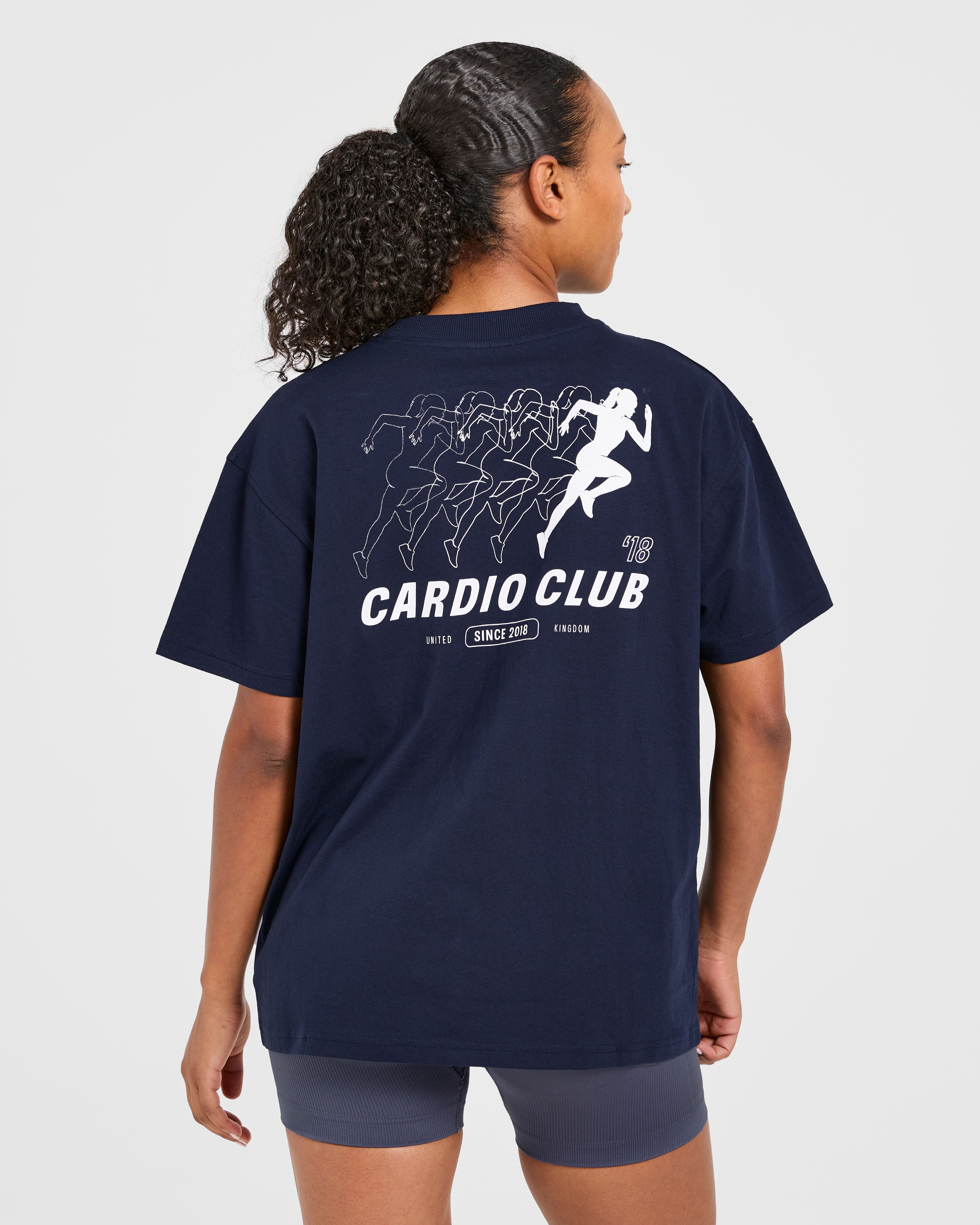 Cardio Club T-Shirt Oversized - Blu Navy