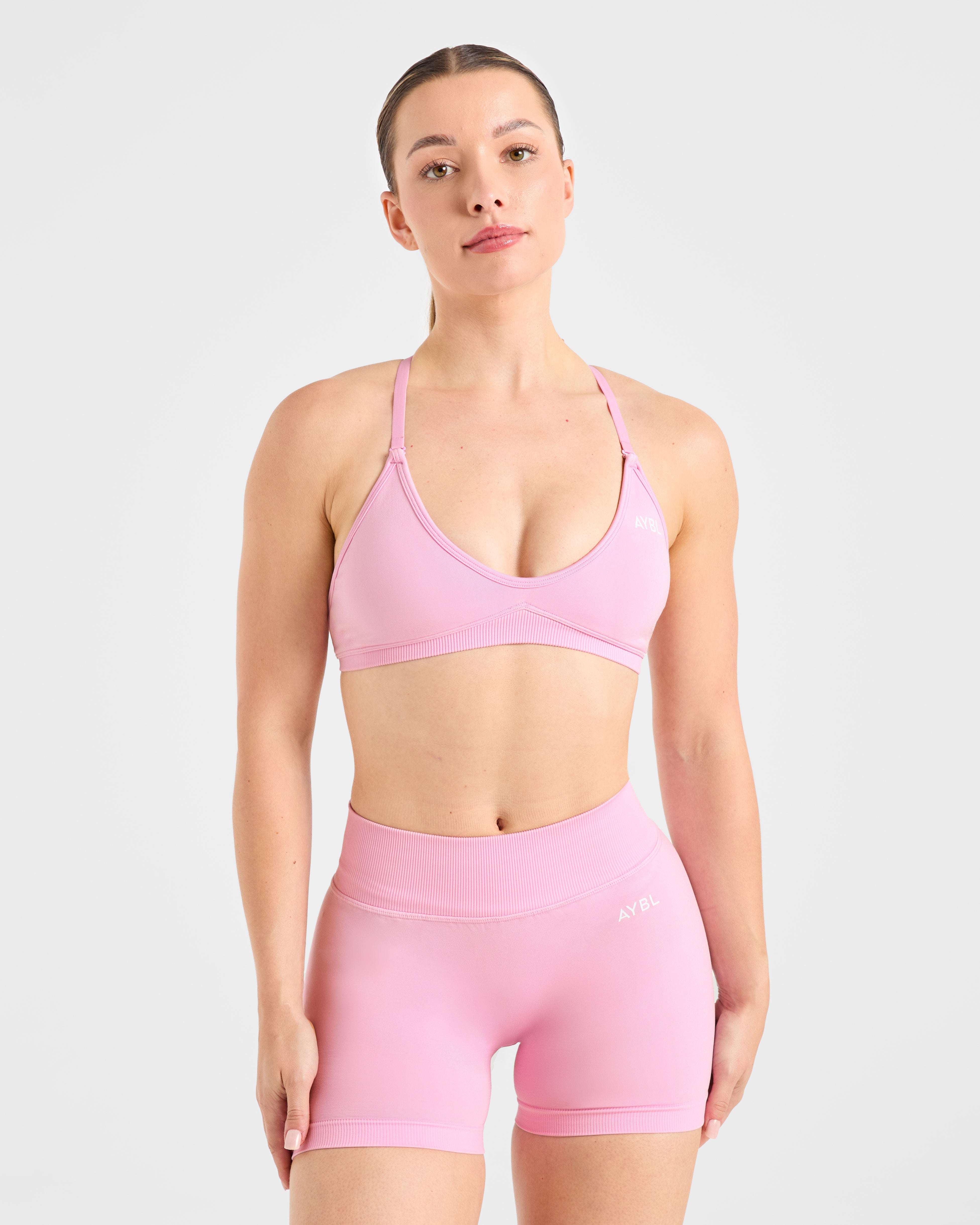 Reggiseno Sportivo Senza Cuciture a Tracolla Adattabile - Rosa Primavera