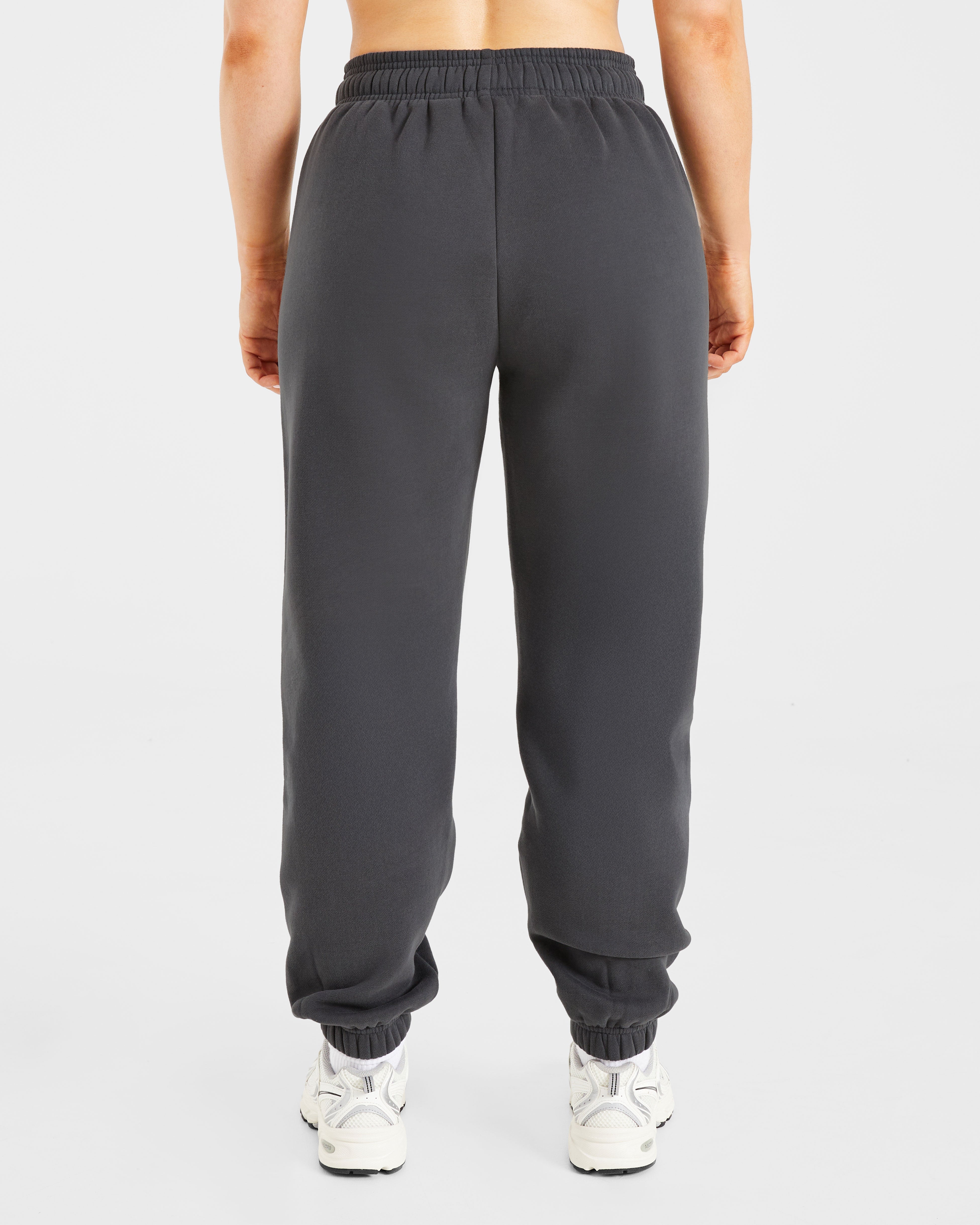 Pantaloni Jogger Oversized con Ricamo Retro - Grigio