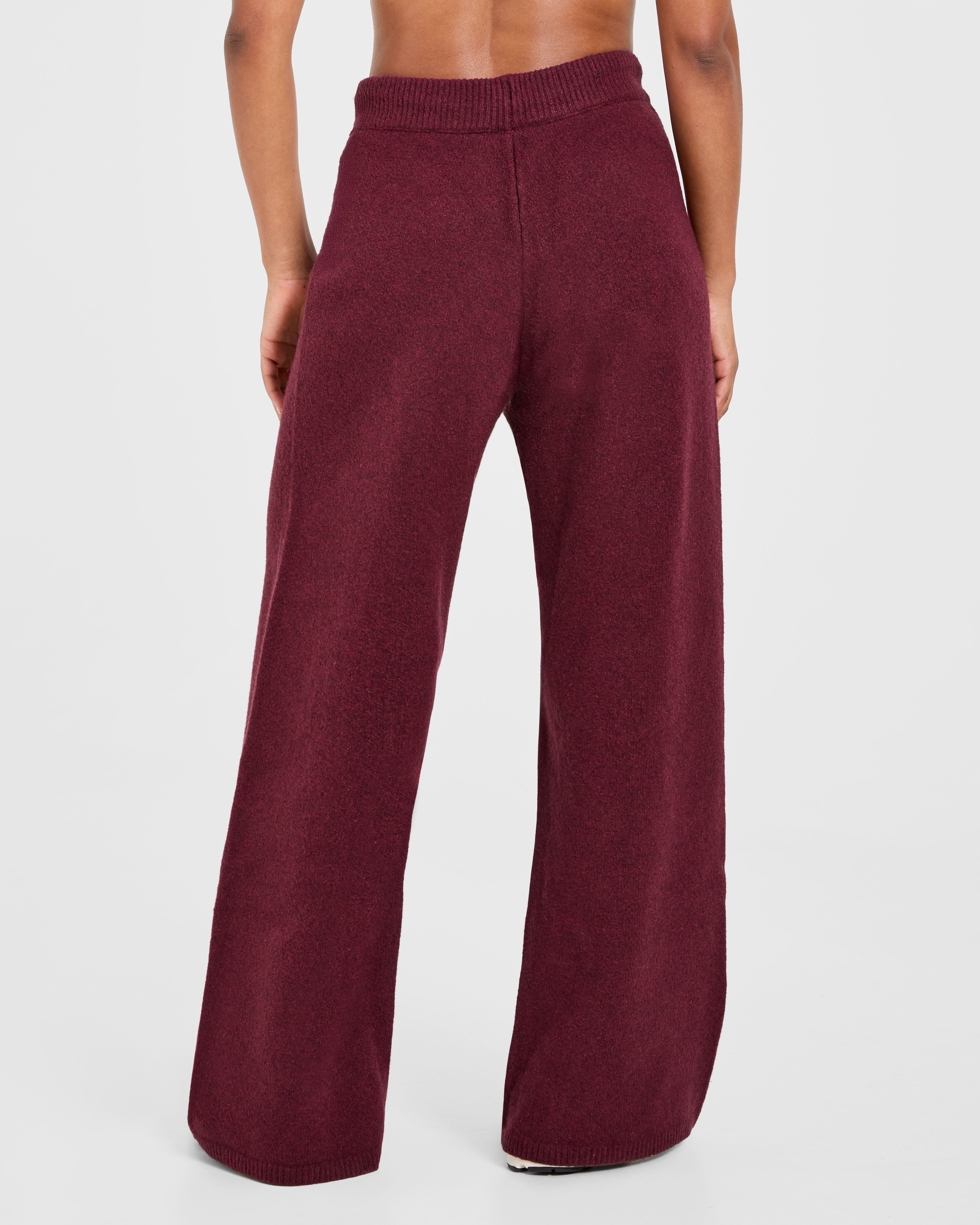 Pantaloni Jogger Oversized in Maglia - Burgundy