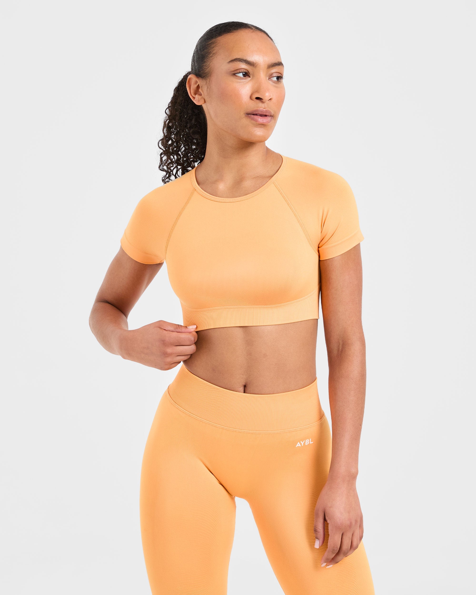 Adapt Crop Top Senza Cuciture - Arancione Vivace