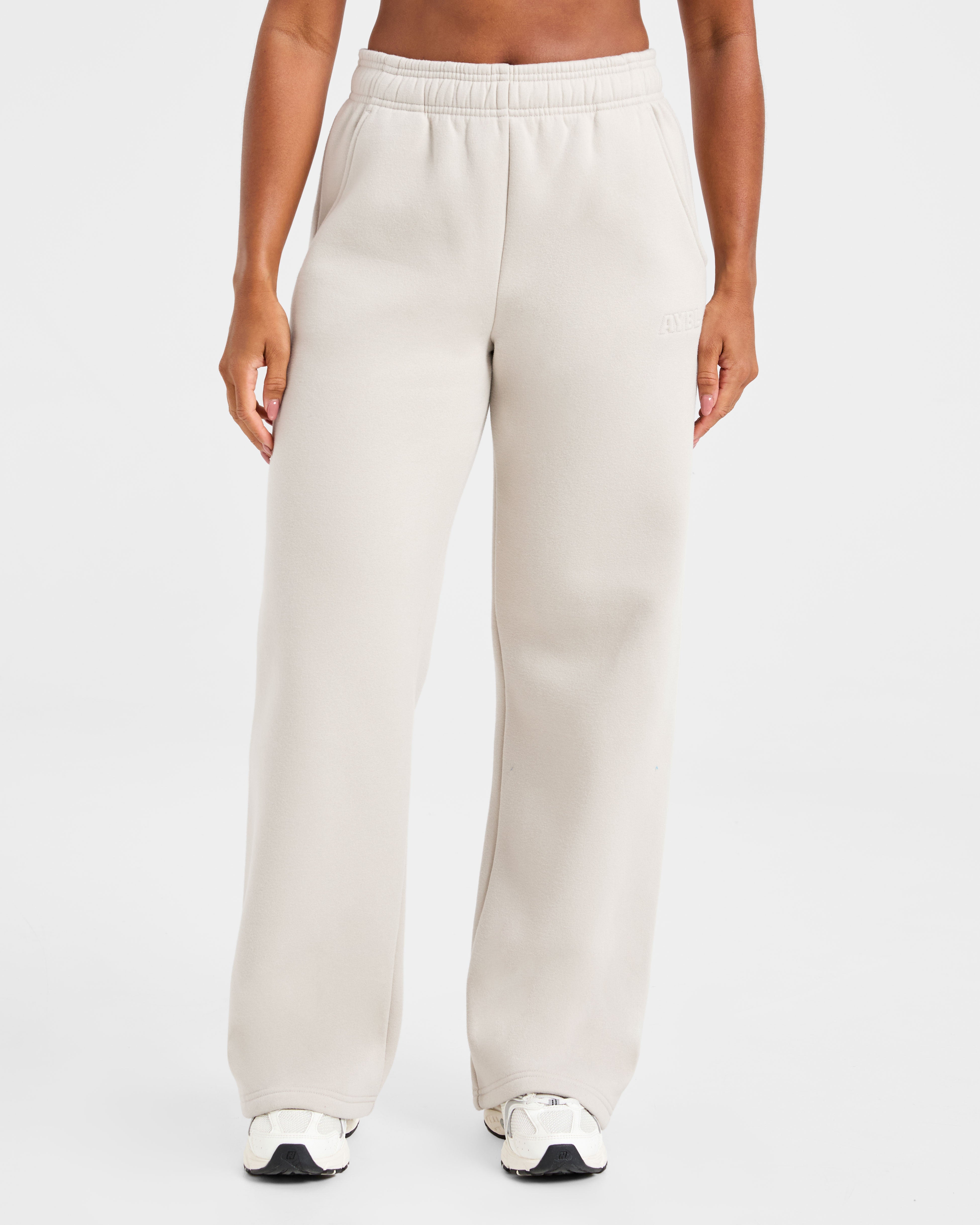 Pantaloncini Larghi in Felpa Classici con Gambe Dritte - Sabbia