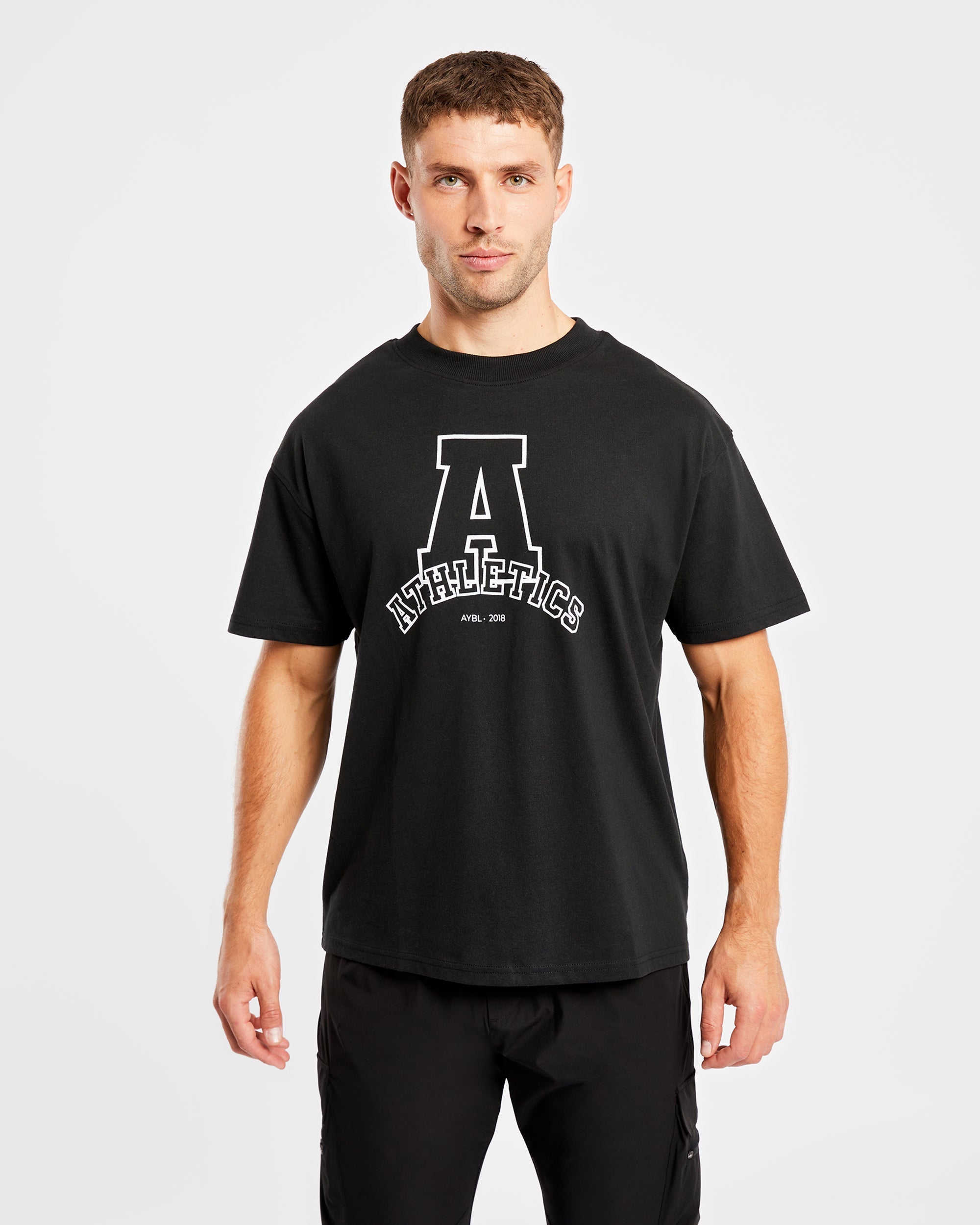 T-shirt Oversized Athletics Varsity - Nero