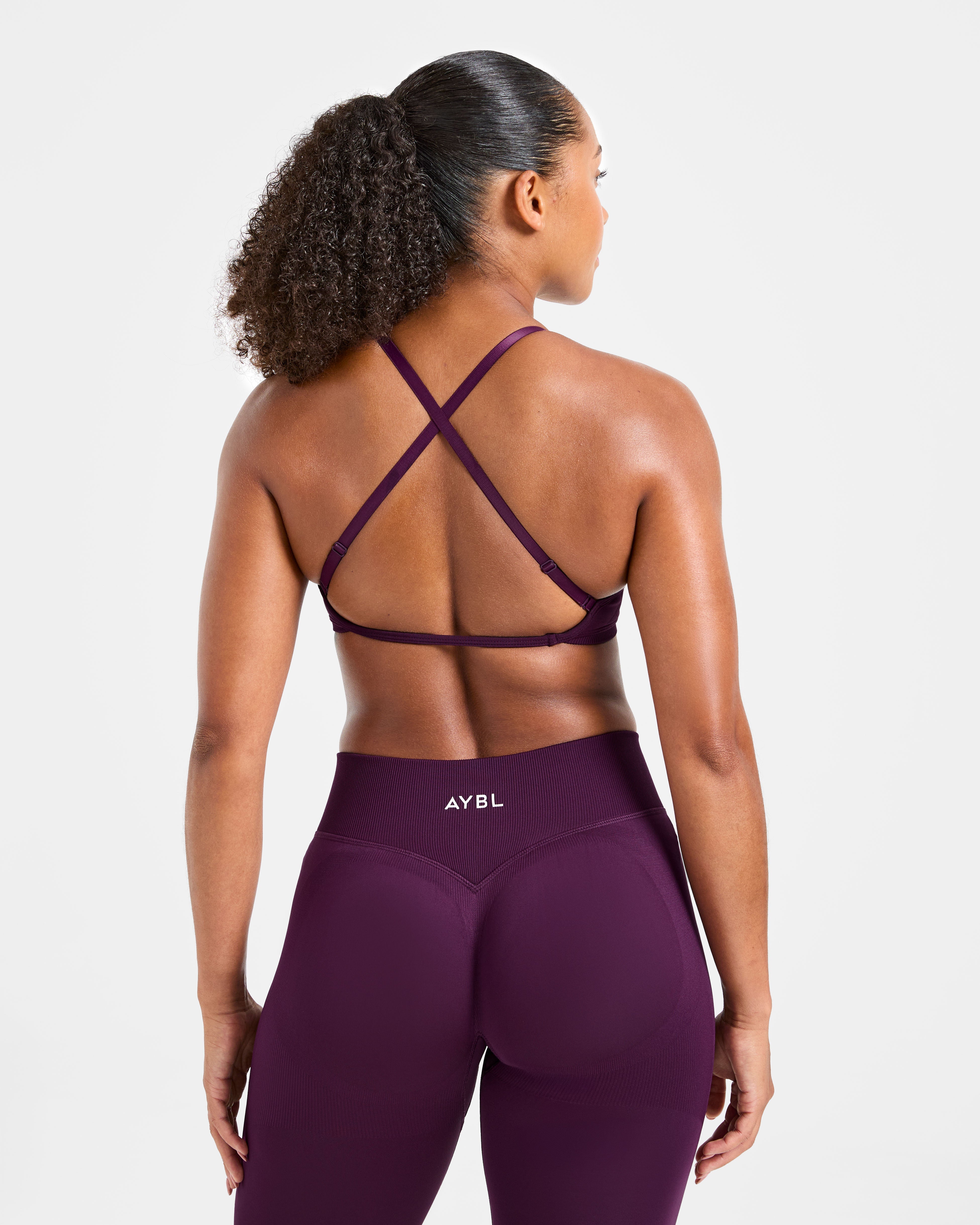 Reggiseno Sportivo Senza Cuciture con Cinturino - Notte Prugna