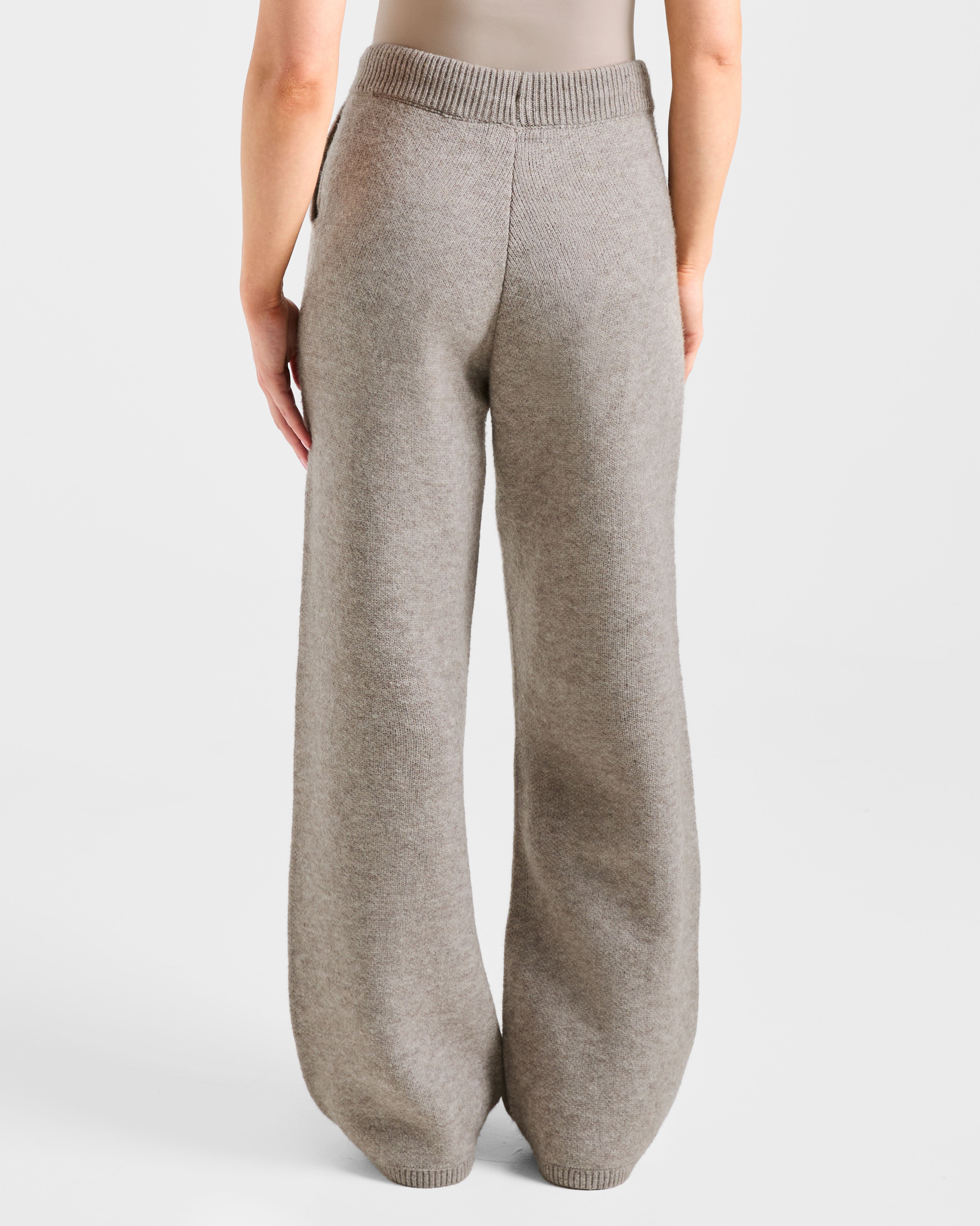 Pantaloncini Larghi in Maglia Dritta - Marrone Marl
