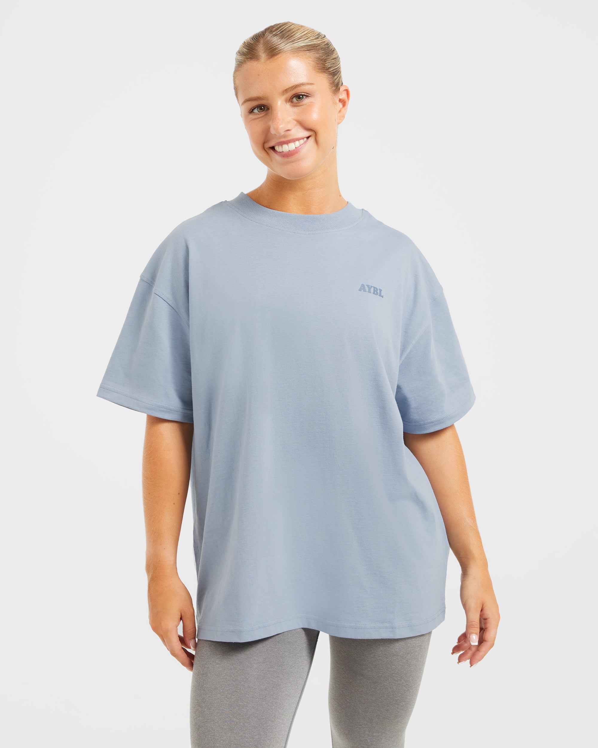 T-shirt Oversized a onde Sports Club - Blu polvere