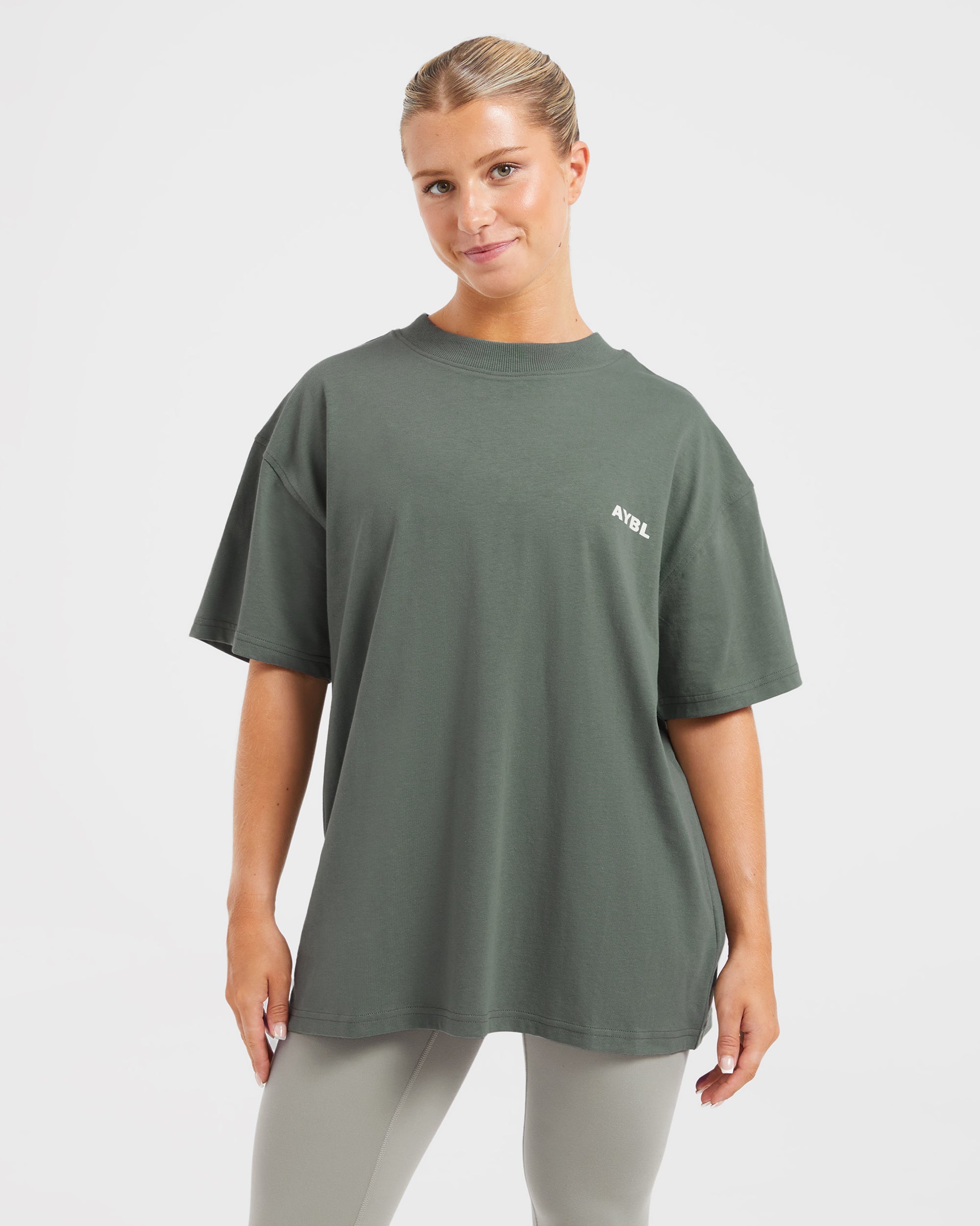 AYBL Lift Italic T-Shirt Oversized - Verde/Bianco