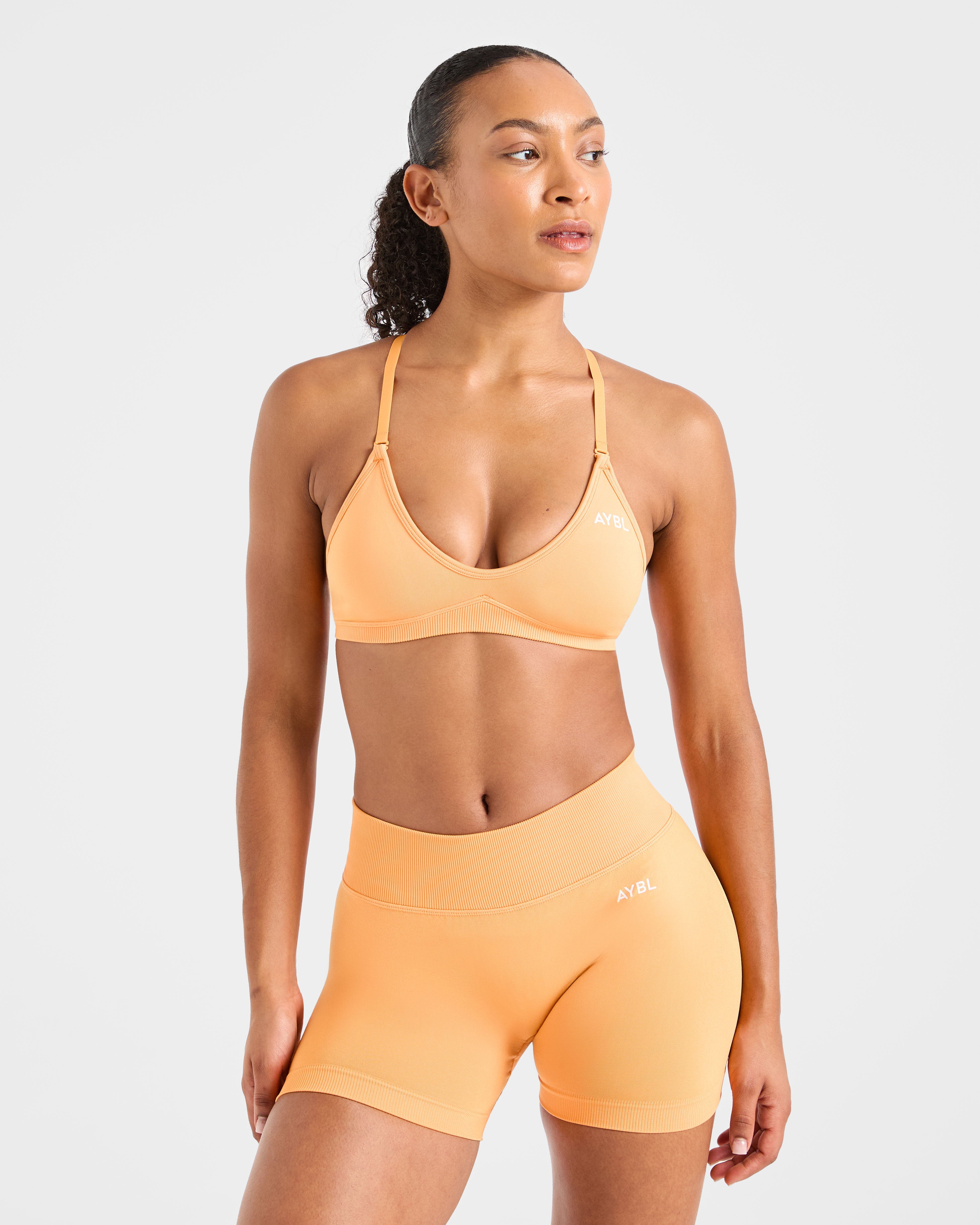 Reggiseno Sportivo Senza Cuciture con Spalline - Arancione Vivace