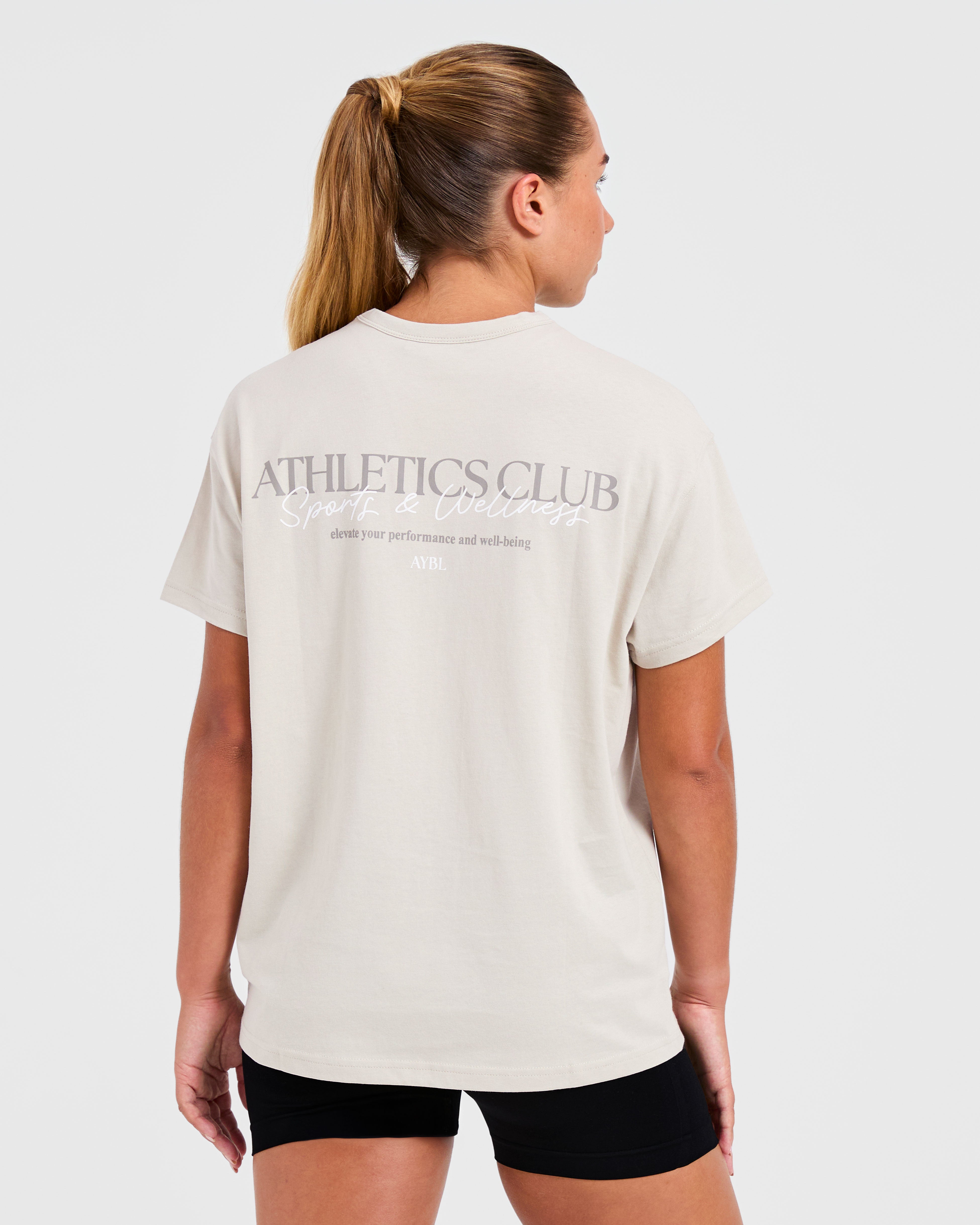 T-shirt oversize Athletics Club - Taupe Beige