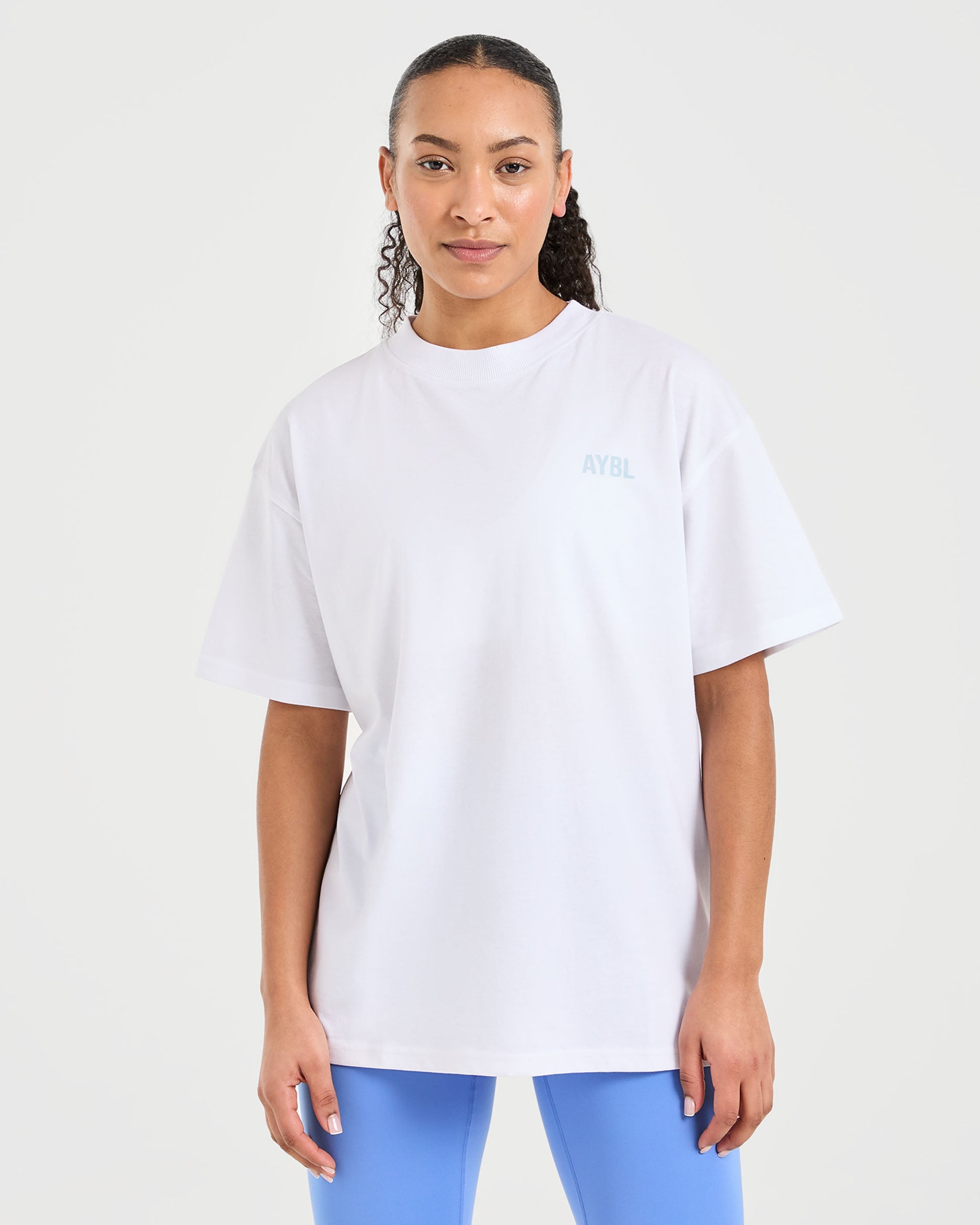 Maglietta Oversized Show Up - Bianco/Blu
