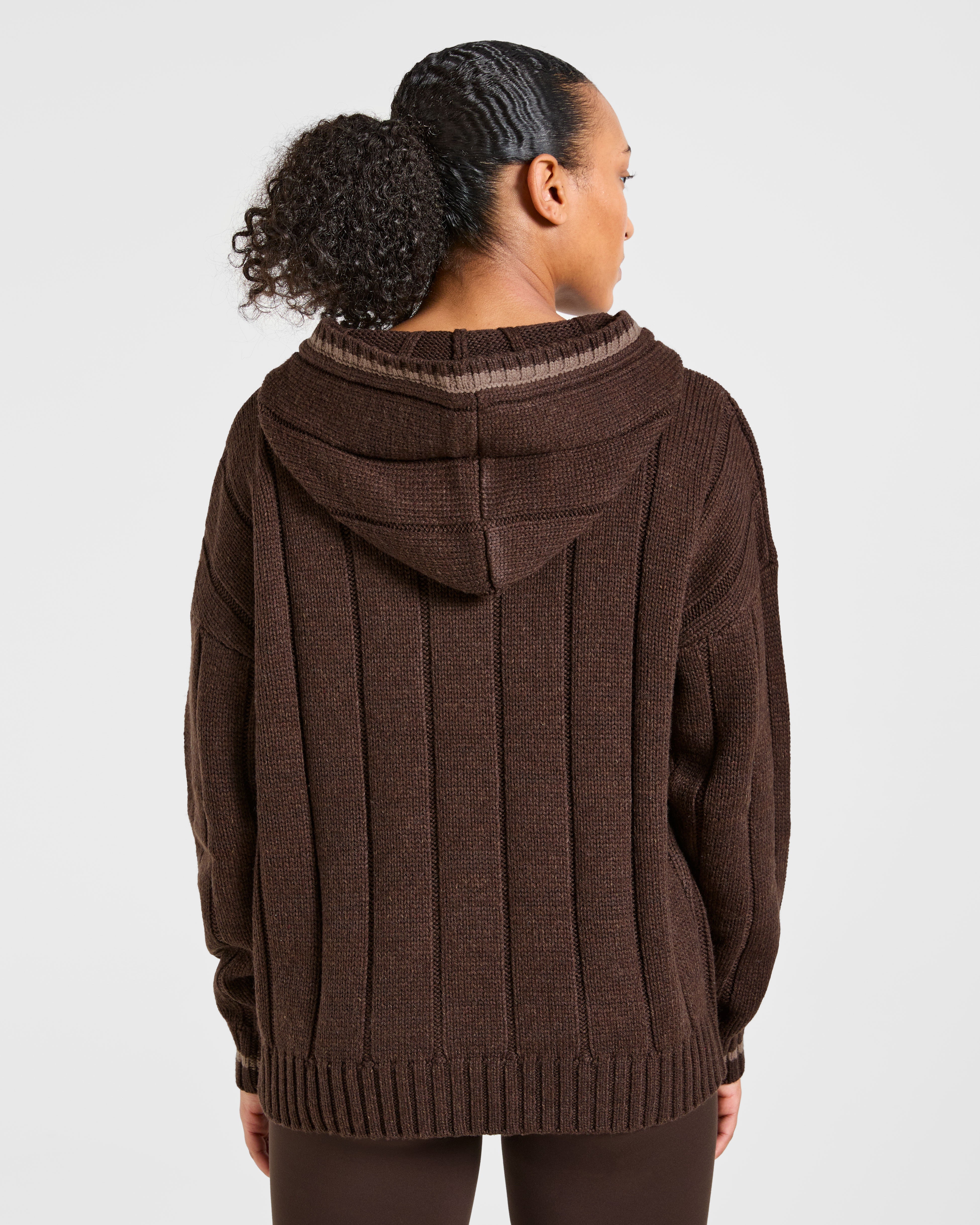Pullover Oversized in Maglia da Atletica - Marrone