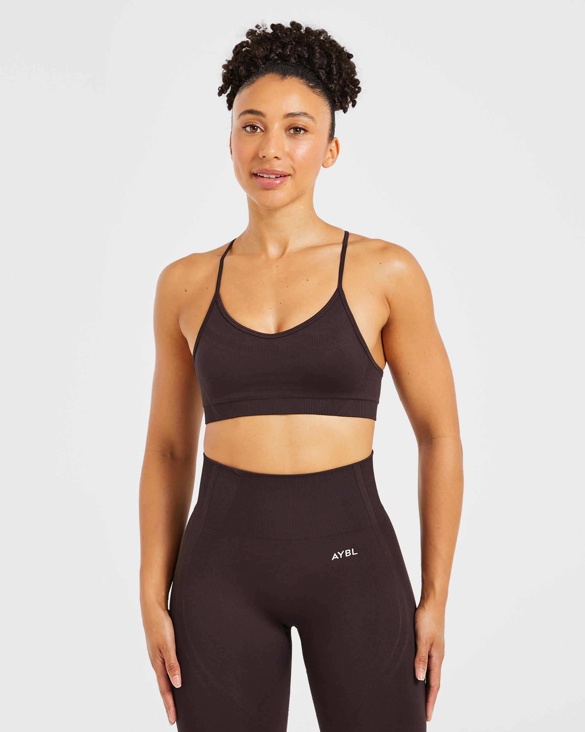 Balance V3 Sports Bra Senza Cuciture con Spalline - Marrone Scuro