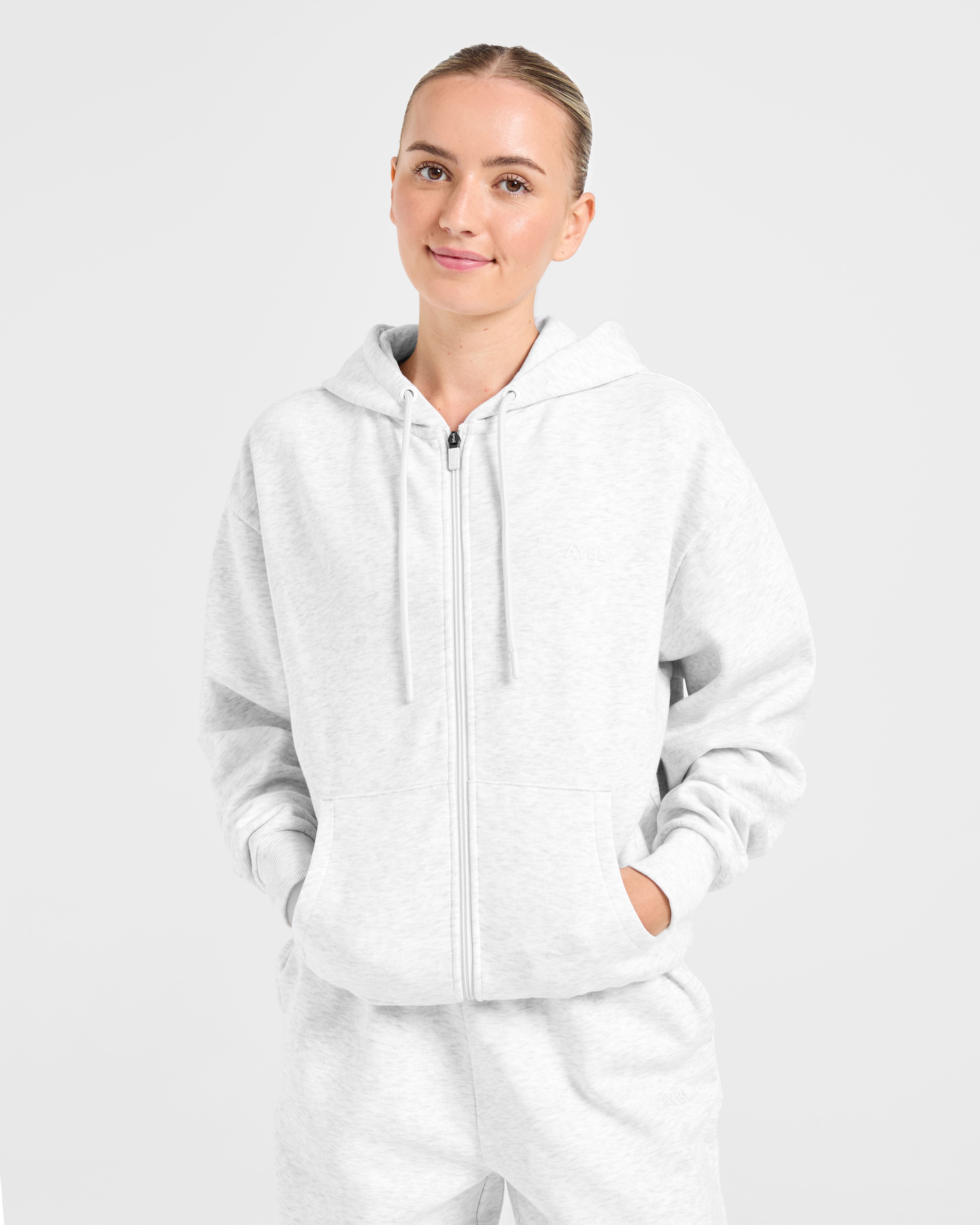 Felpe Oversized con Cerniera Stile Vita - Grigio Sfumato