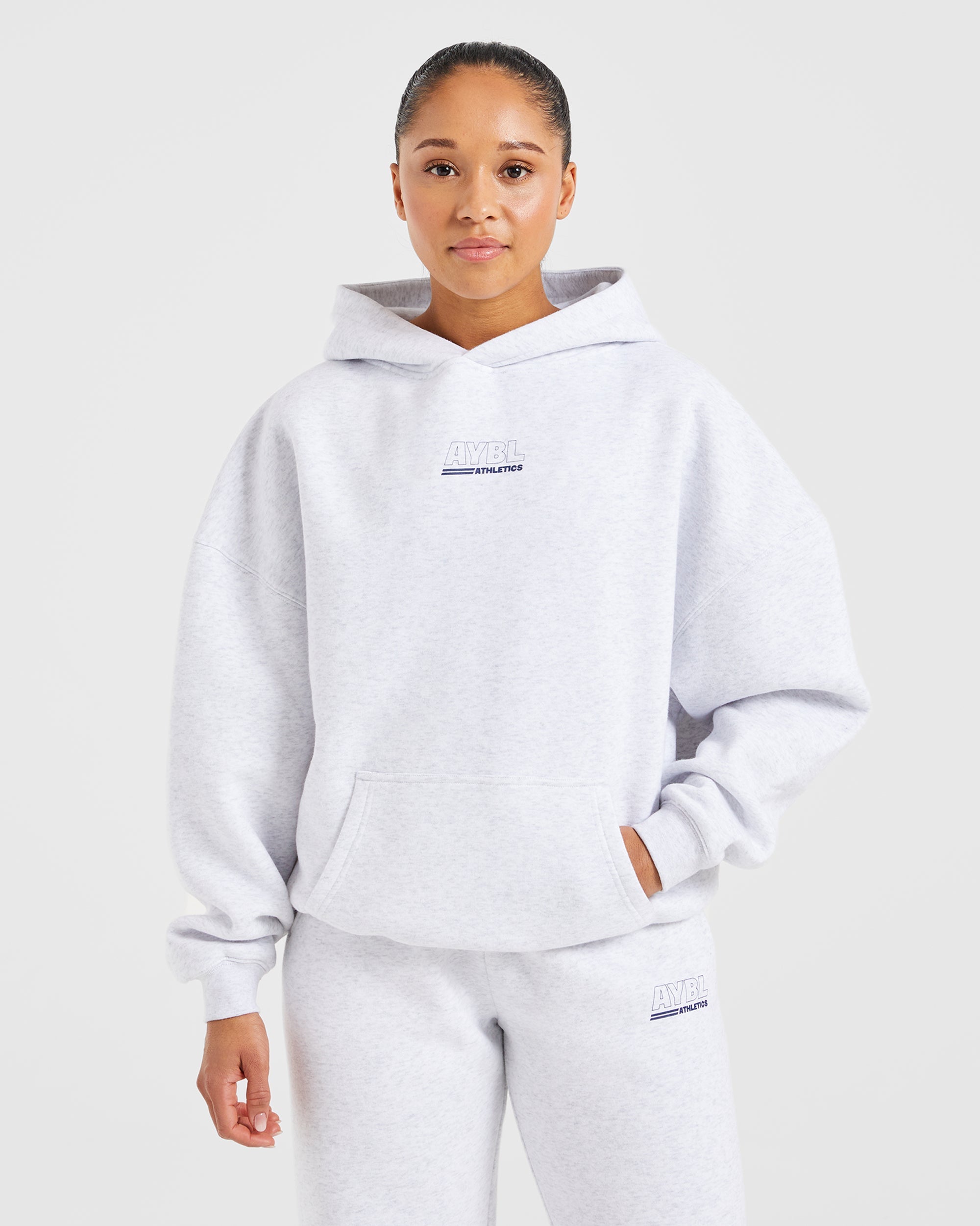 Felpa Oversized da Atletica - Grigio Sfumato/Blu Navy