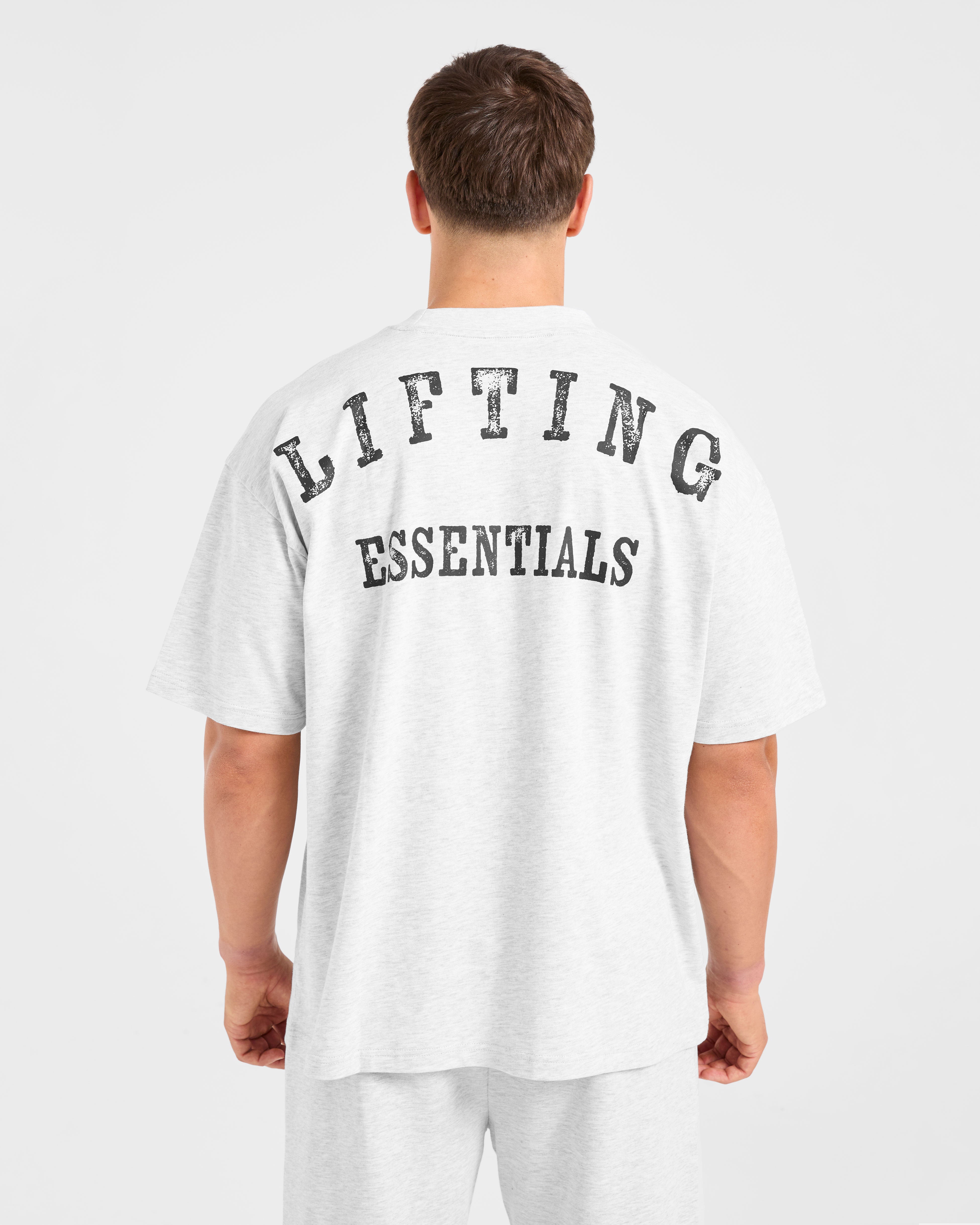 T-shirt Oversized Lifting Essentials - Grigio Mélange