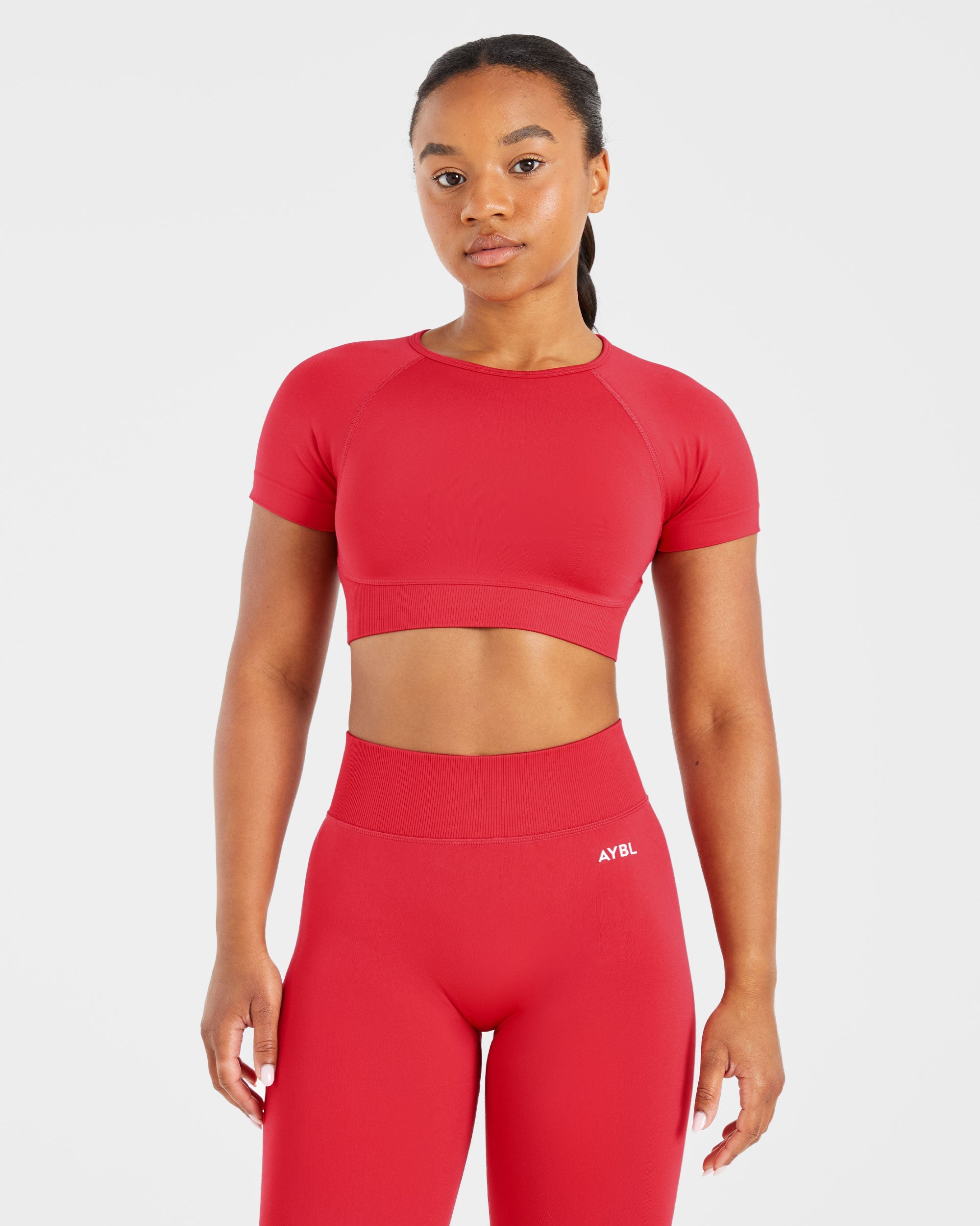 Adapt Seamless Crop Top - Rosso Salsa