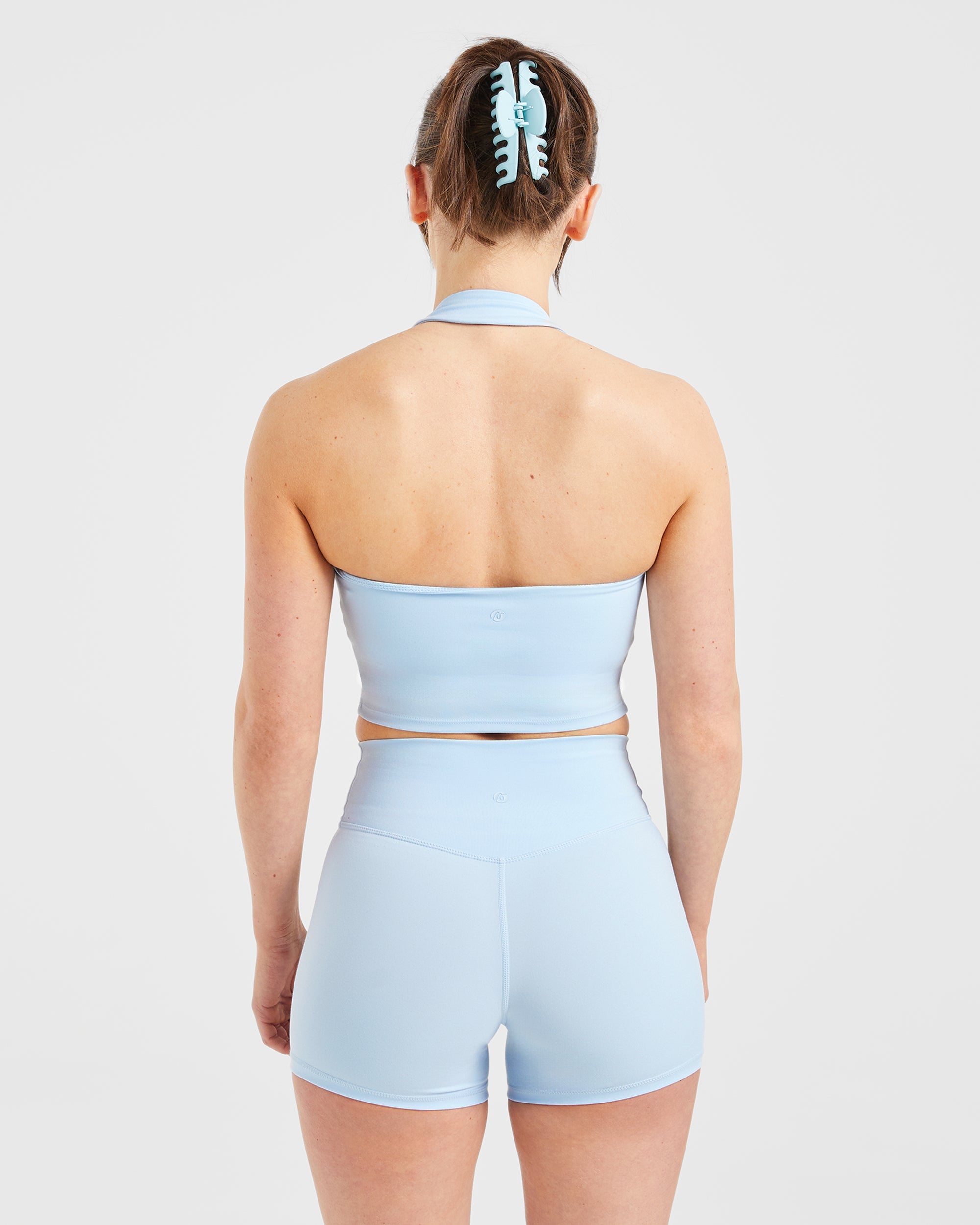 Top Corto a Spalline Fisso - Azzurro Pastello