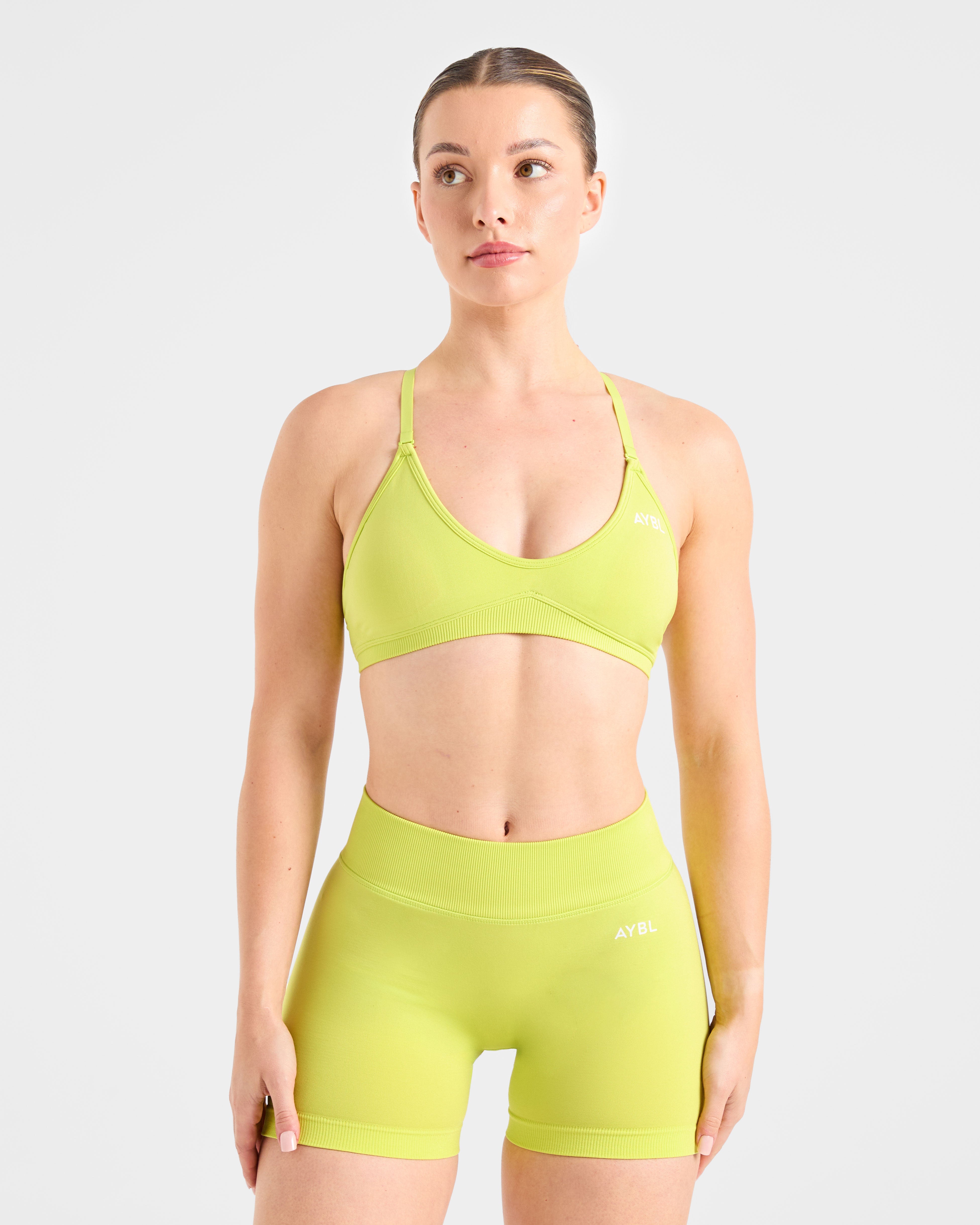 Sports Bra Senza Sottili Adattabile con Cinturino - Verde Lime