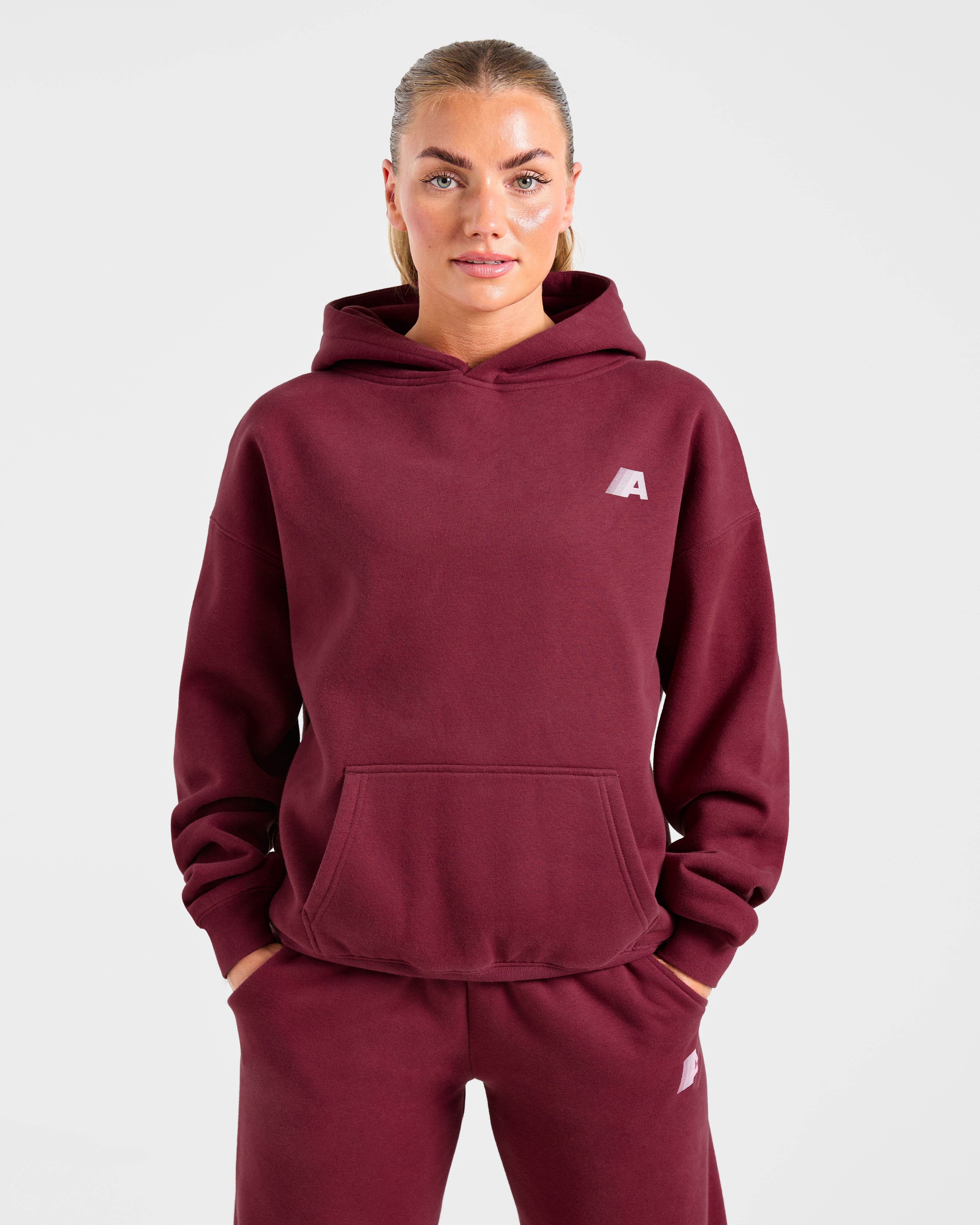 Felpa Oversized Retro Athletics - Raspberry Scuro/Rosa