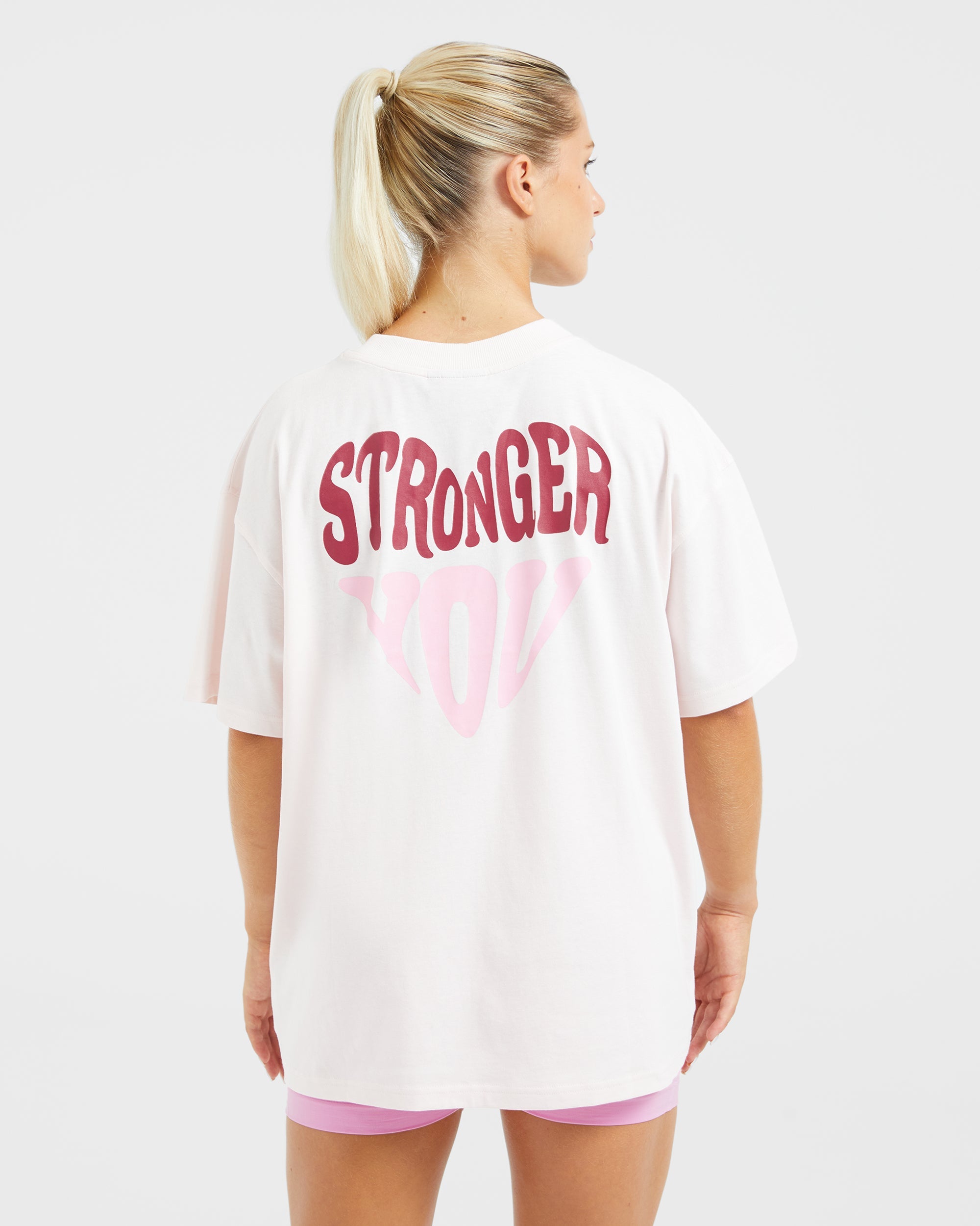 T-shirt Oversized Stronger You - Rosa