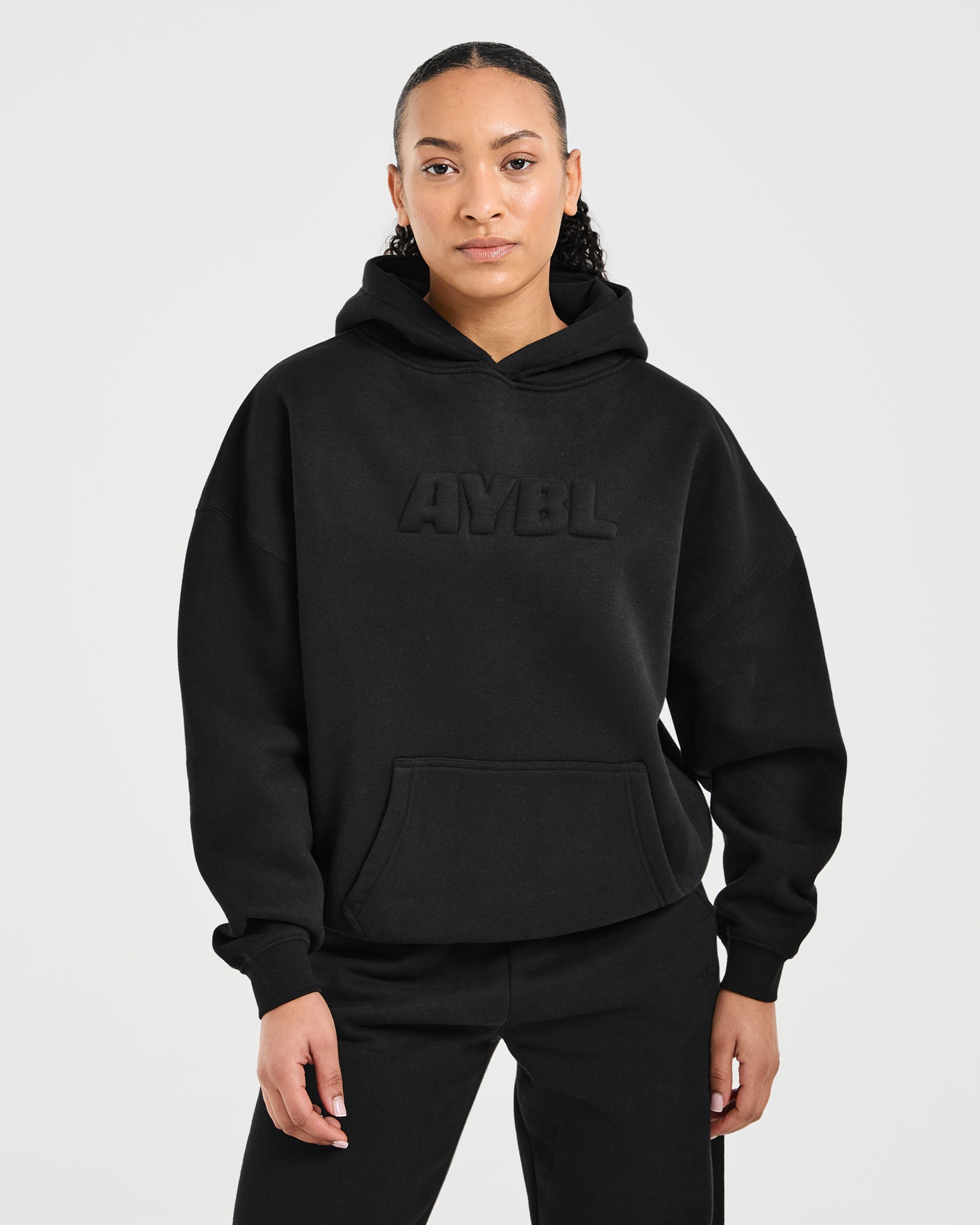 Felpe Oversized Classica in Felpa - Nero