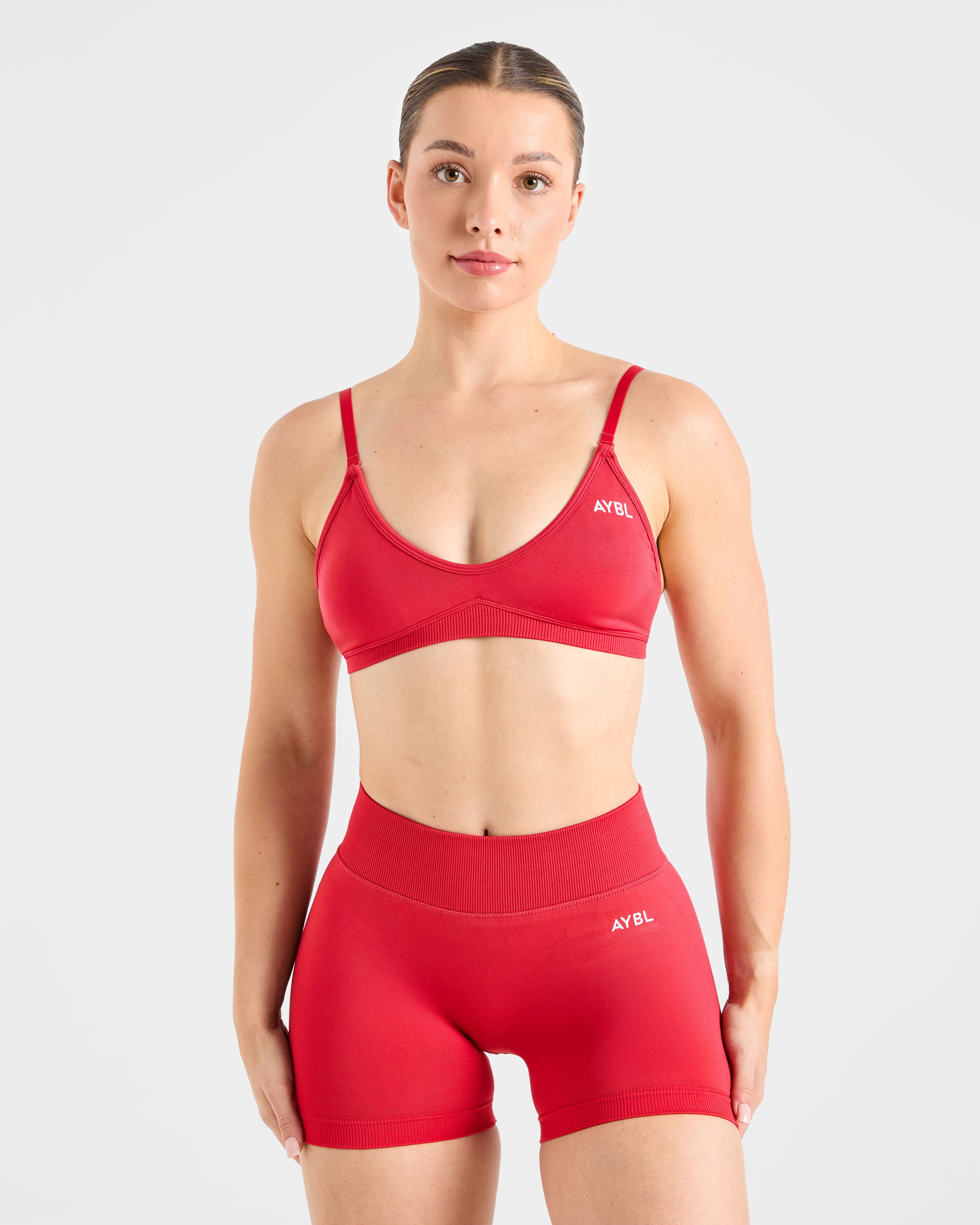 Sports Bra Senza Sostegno con Cinghie Intrecciate Adapt - Rosso Salsa
