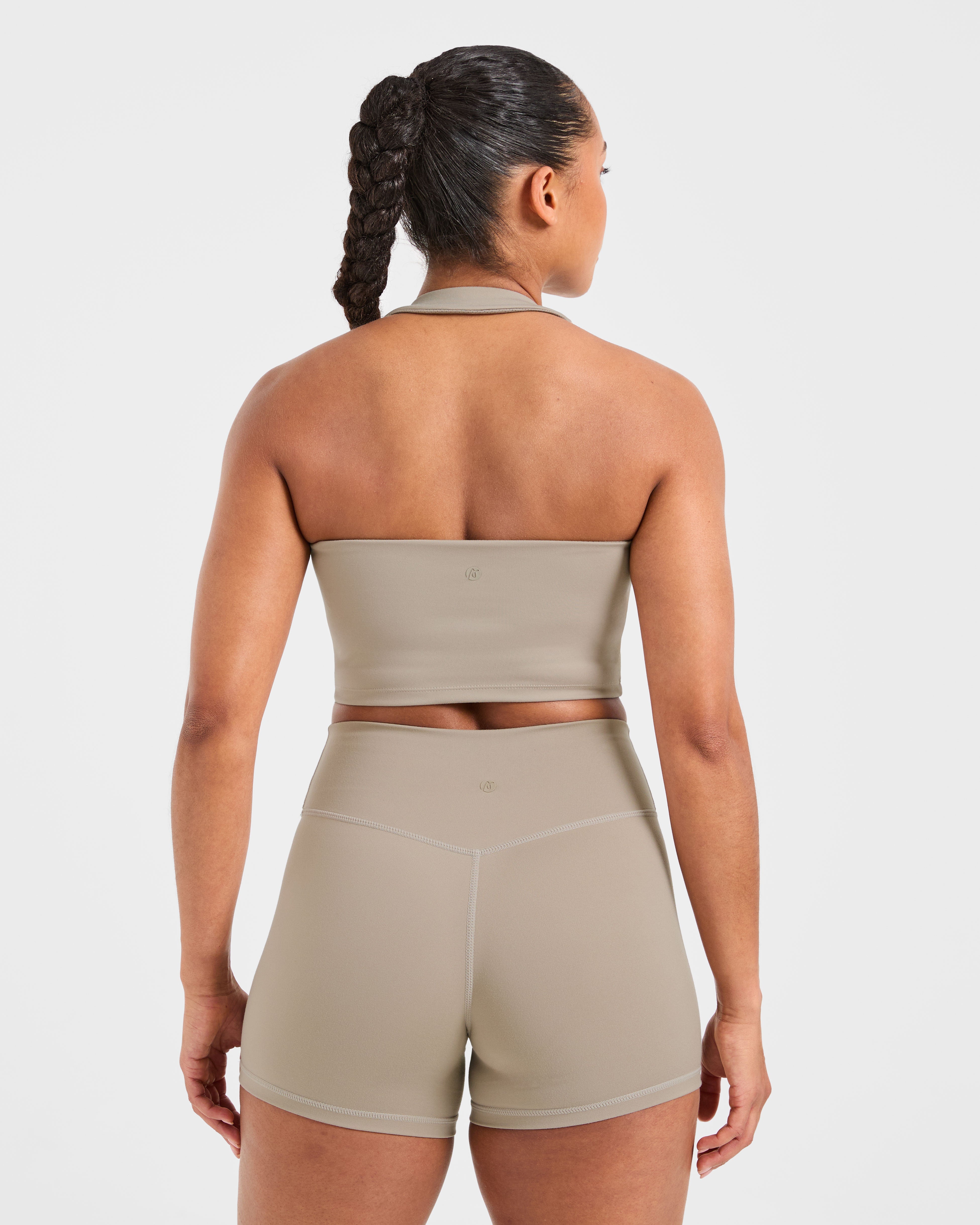 Top Corto con Spalline - Taupe Mute