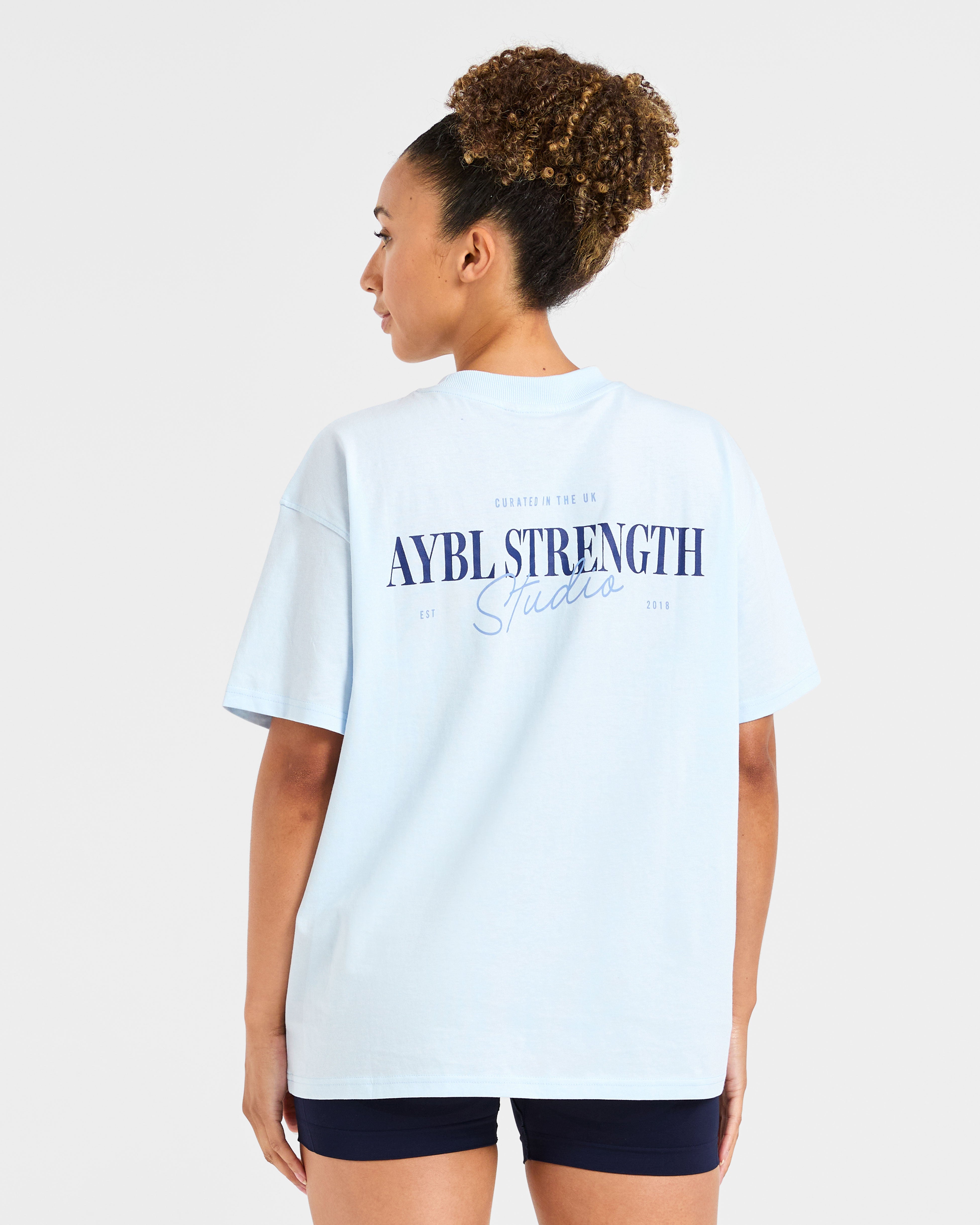 T-shirt Oversized Strength Studio AYBL - Blu