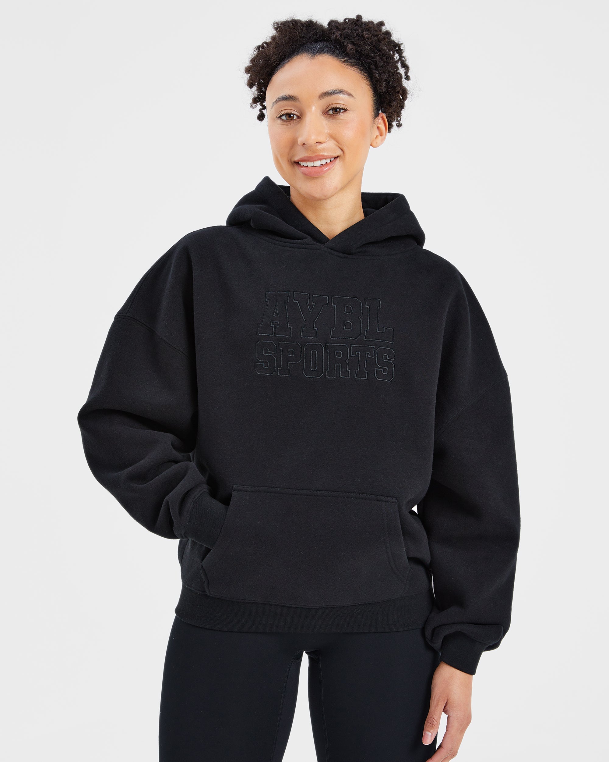 Sport Outline Hoodie Oversized - Nero