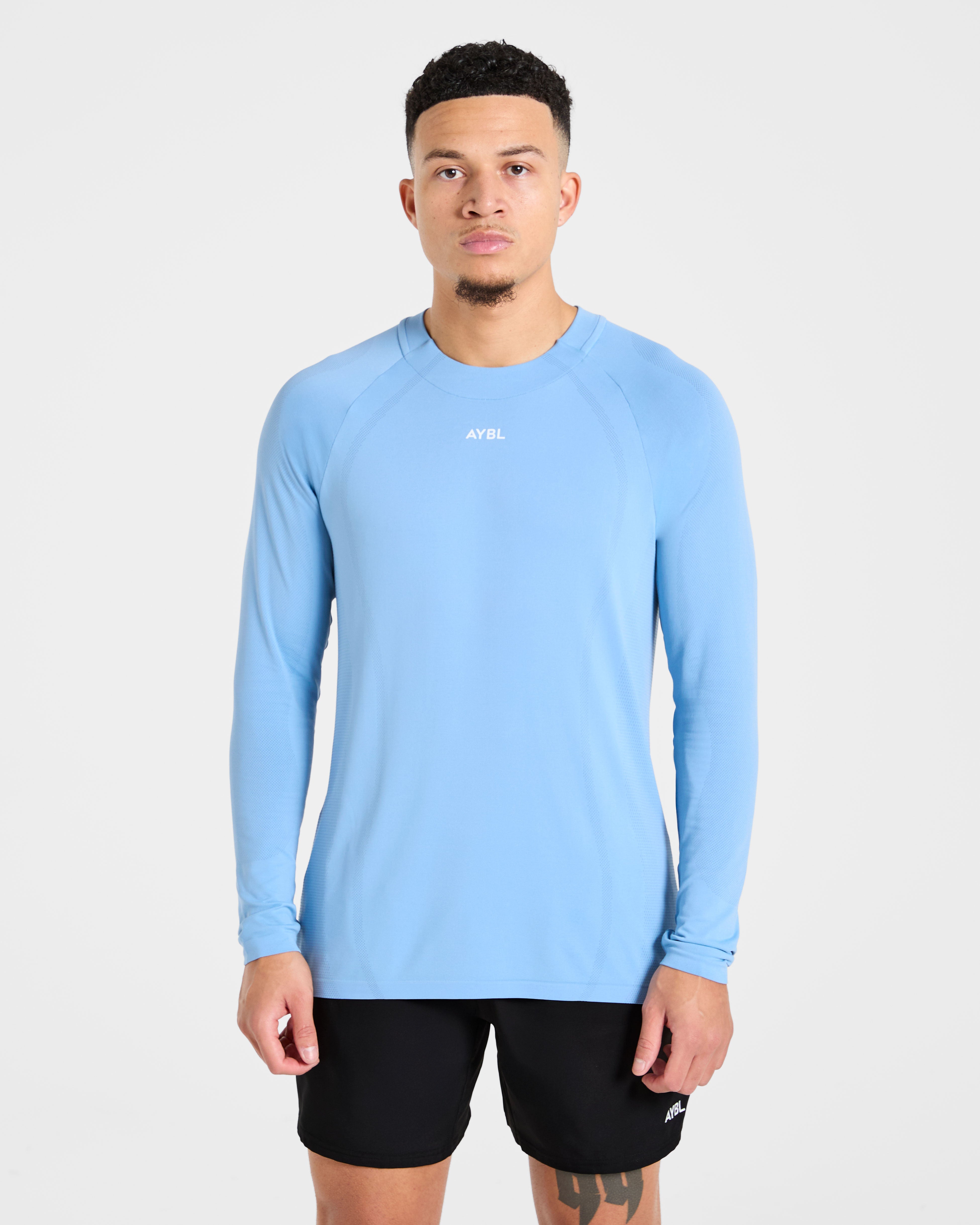T-shirt a maniche lunghe senza cuciture Attain - Blu sport