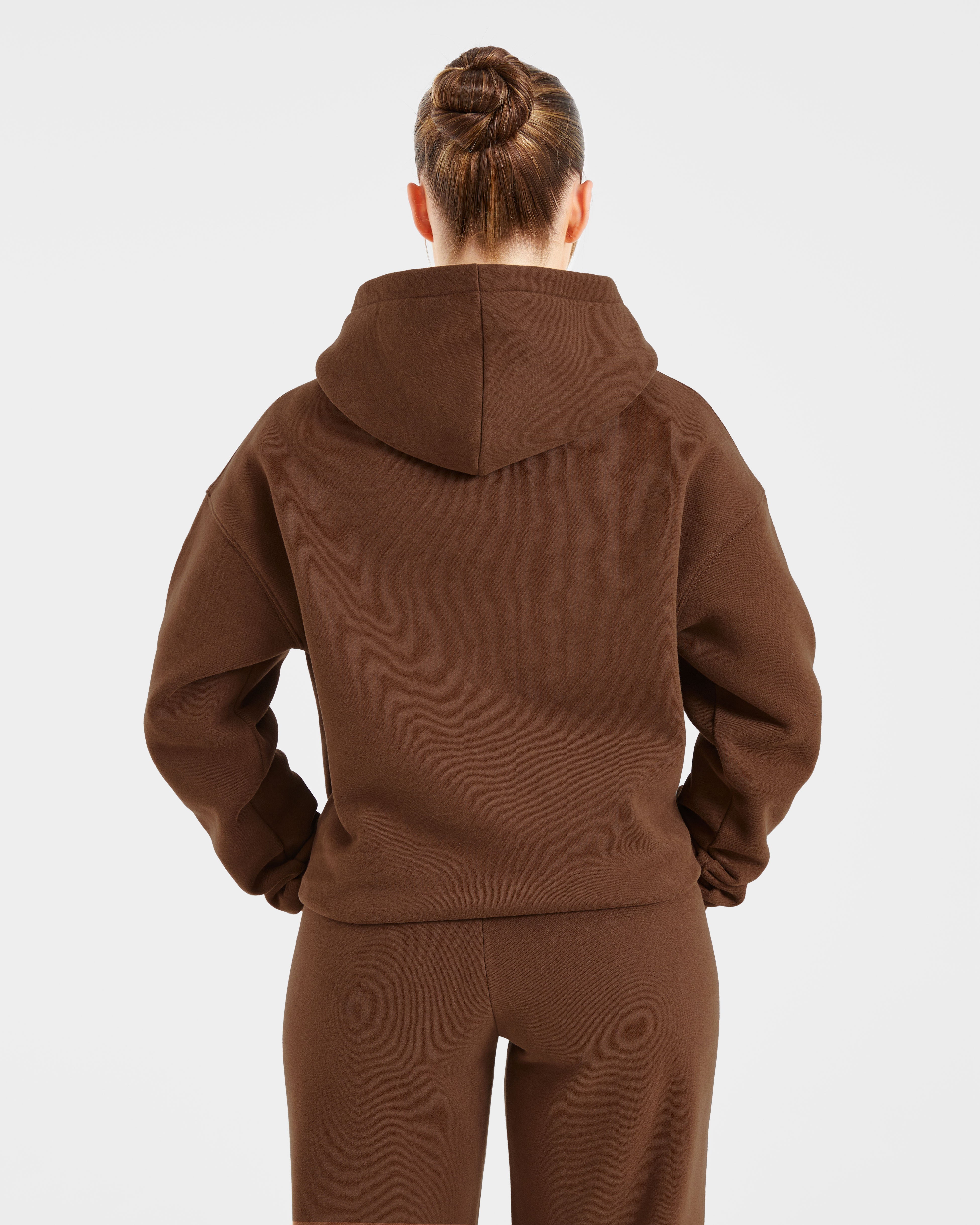 Felpe Oversized con Ricamo Retro - Marrone
