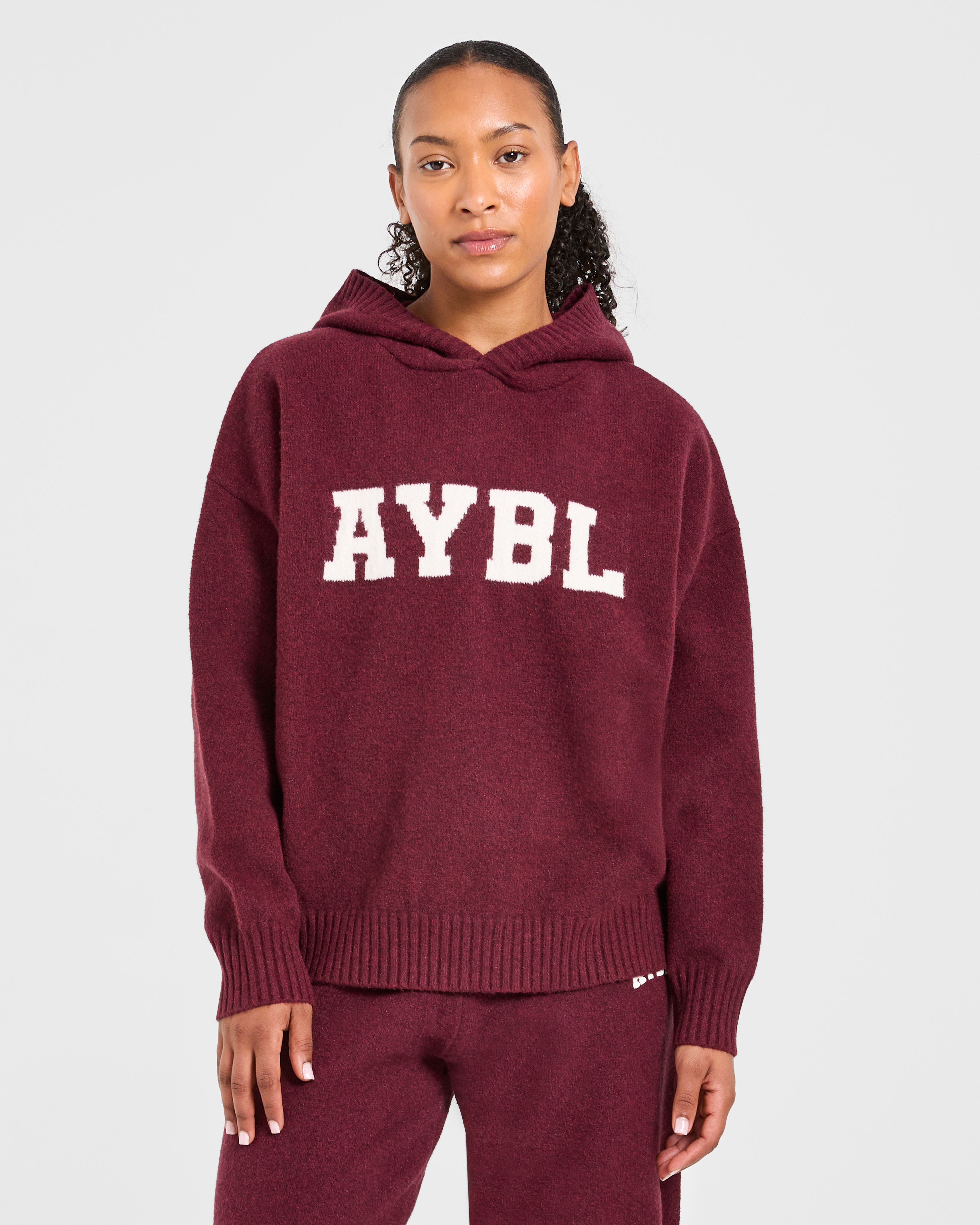 Felpa Oversized in Maglia Varsity - Borgogna