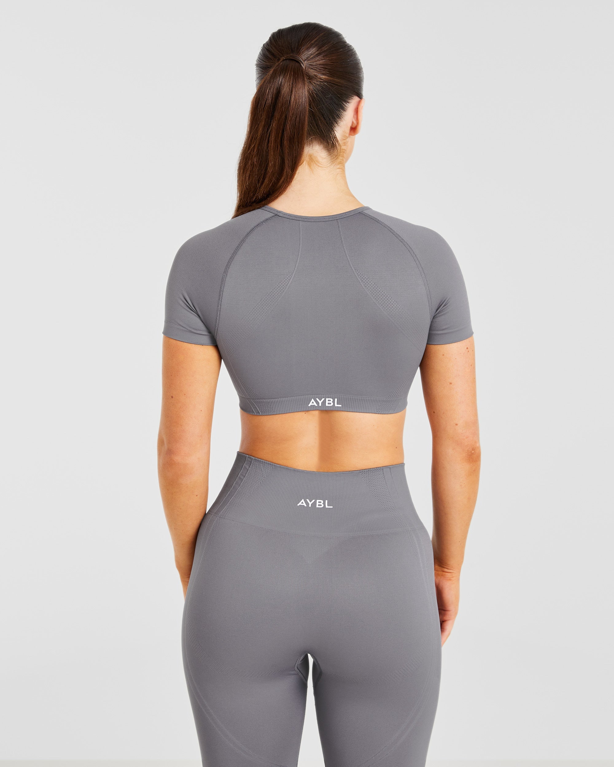 Crop Top Senza Cuciture Balance V3 - Grigio Carbone