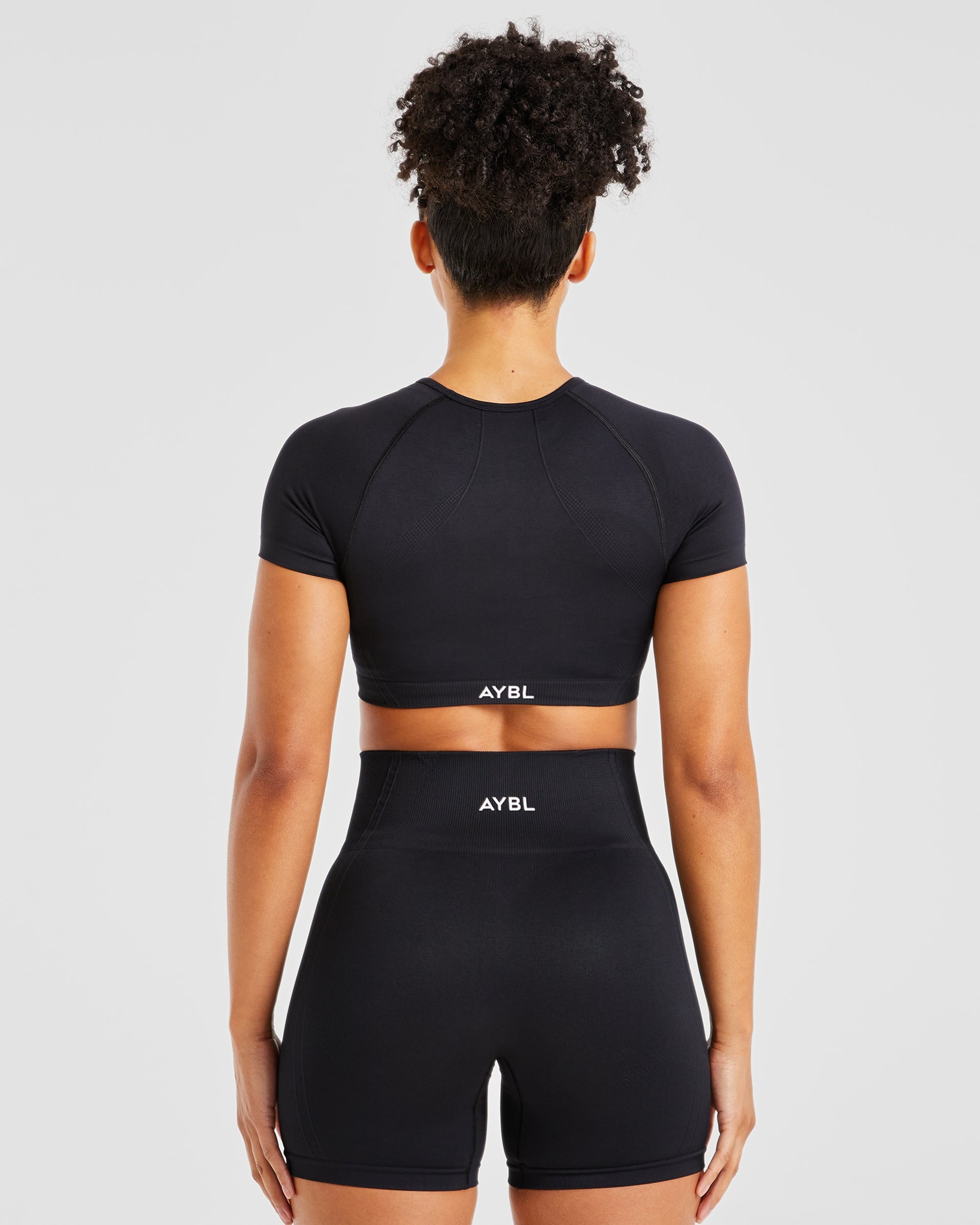 Crop Top Senza Cuciture Balance V3 - Nero
