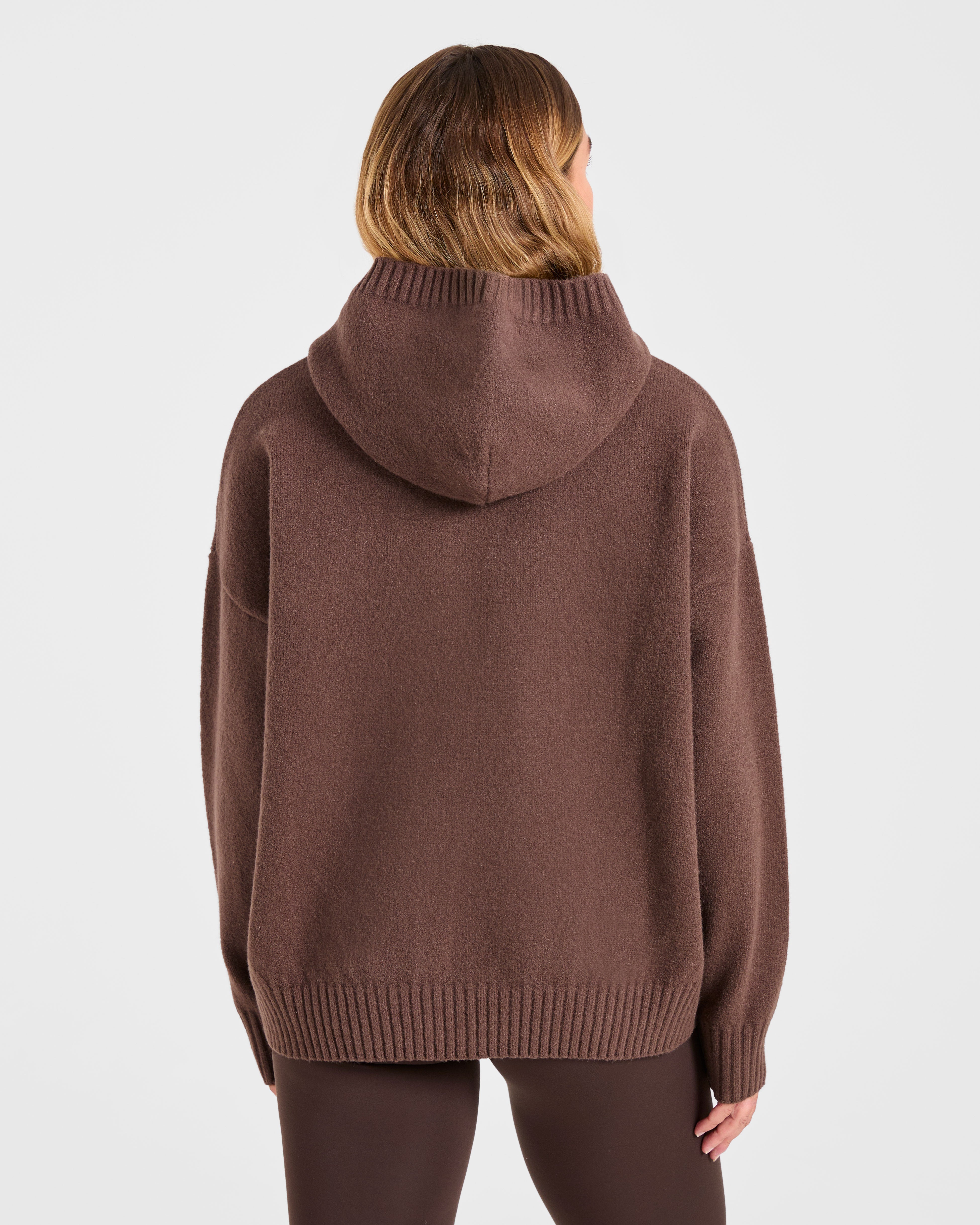 Felpa Oversized in Lana da Varsity - Marrone